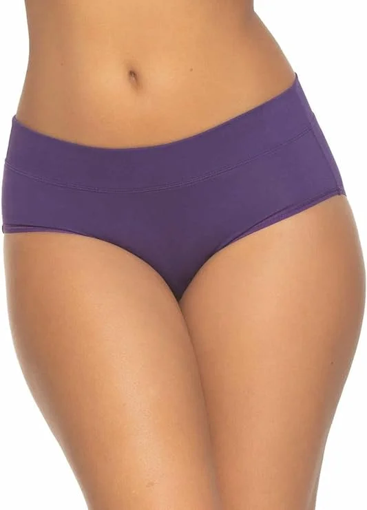 Felina Womens 5 Pack Pima Cotton Wide Waistband Hipster XL (Violet Indigo/Fairywren/Glory Pink/Morning Glory/Pink Carnation)