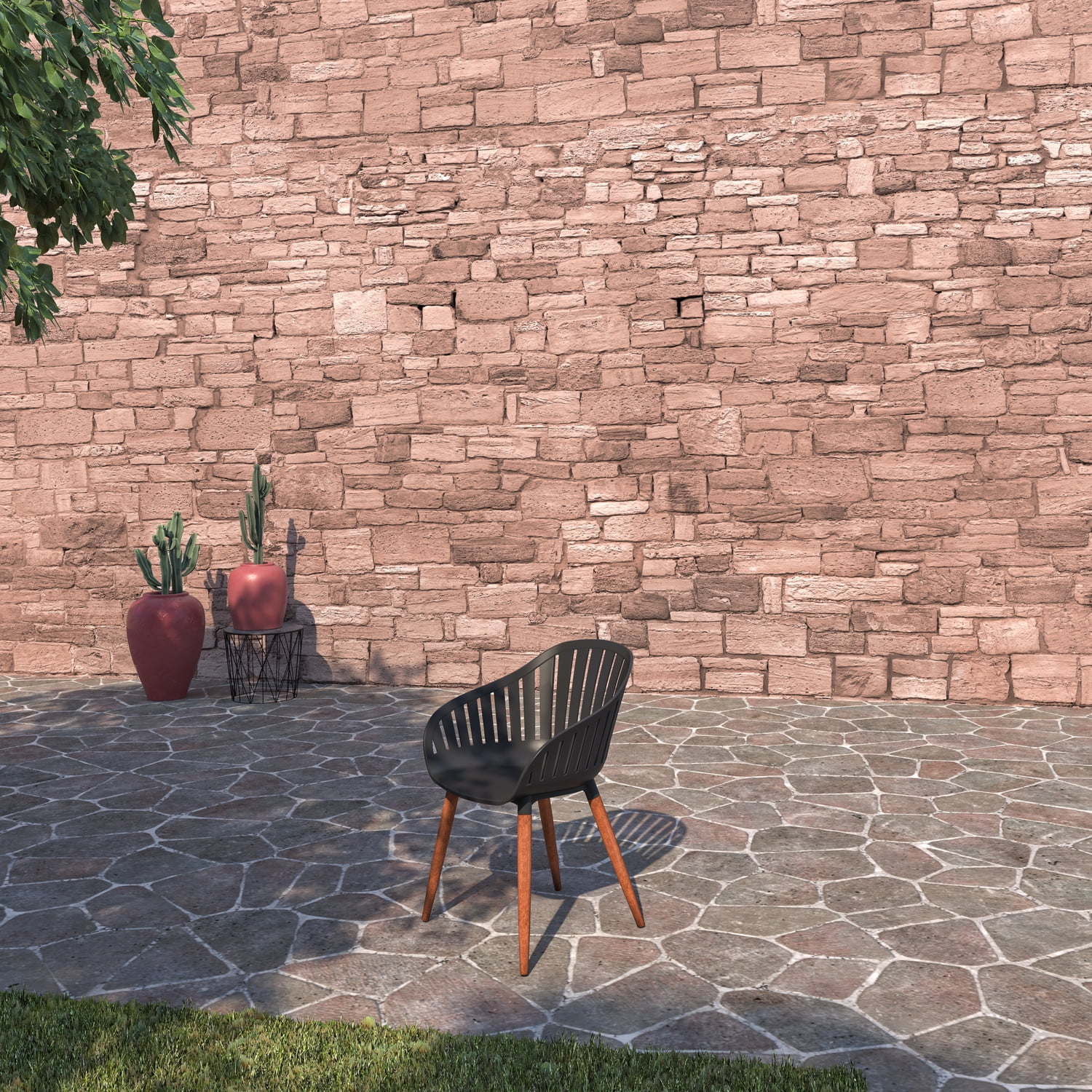 Amazonia 11 Piece Rectangular Patio Dining Set W/Black Plastic Eucalyptus Finish Chairs