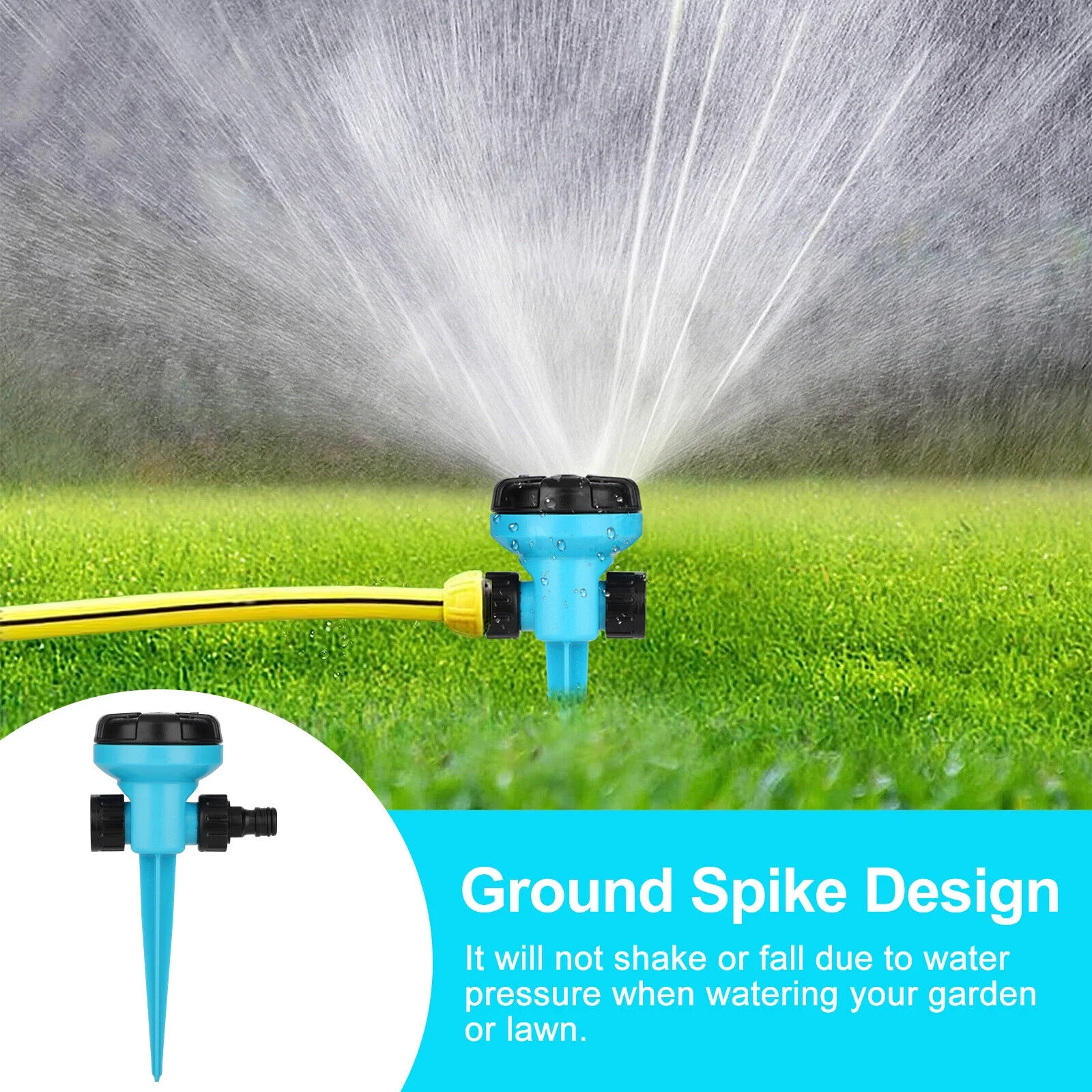 360° Rotatable Auto Lawn Garden Sprinkler Watering System Water Spray Grass Yard