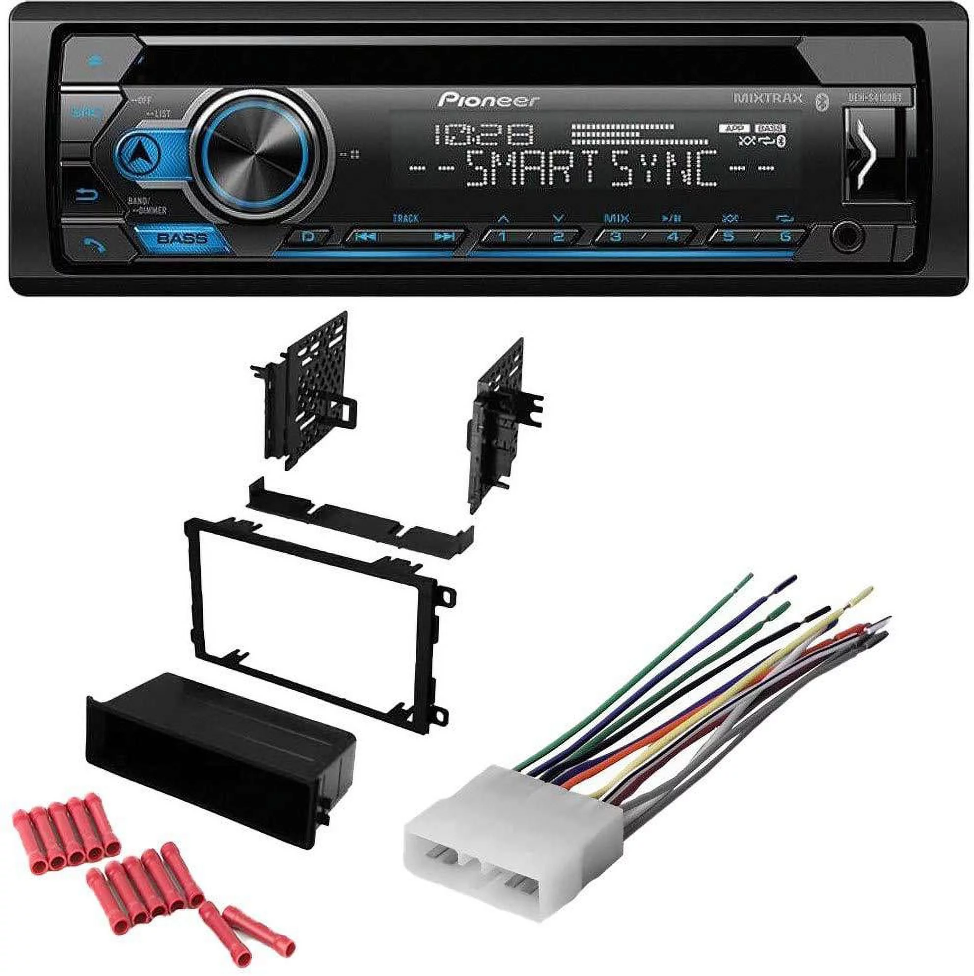 KIT2367 Bundle with Pioneer Bluetooth Car Stereo and complete Installation Kit for 2003-2006 GMC Yukon/Yukon XL Single Din Radio CD/AM/FM Radio, Dash Mounting Kit