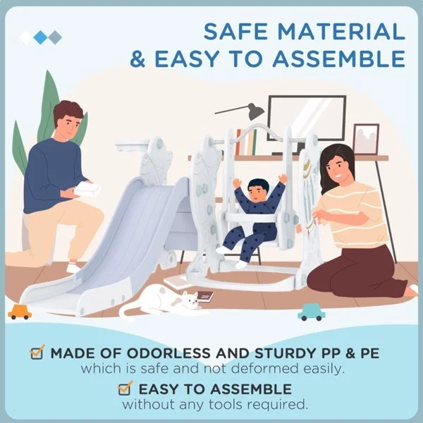 Versatile Toddler Swing and Slide Set with Basketball Hoop - Elevate Playtime