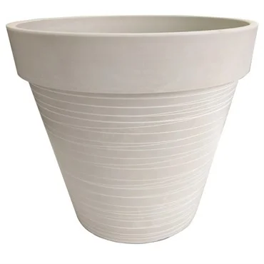 Gardener Select  14 in. Carved Finish Look White Wide Rim Planter