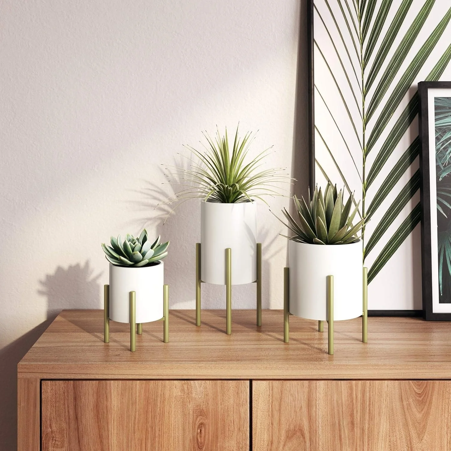 Small Mid Century Modern Planters (Set of 3) - 10.5
