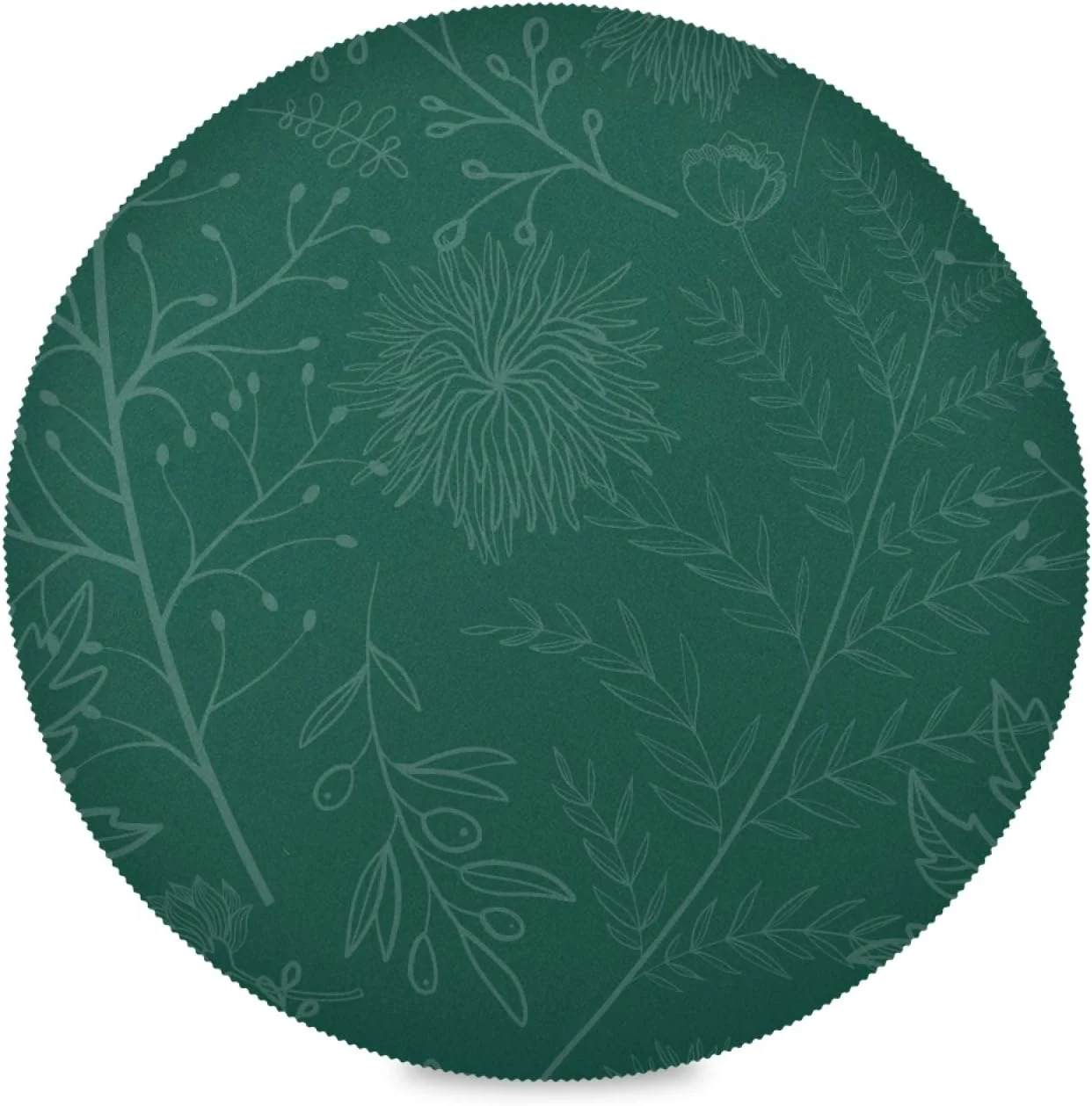 SKYSONIC Hunter Green Round Placemats Durable Non-Slip Table Mat Heat and Stain Resistant Placemat for Kitchen Table Decoration Outdoor BBQ Activities(4PCS)