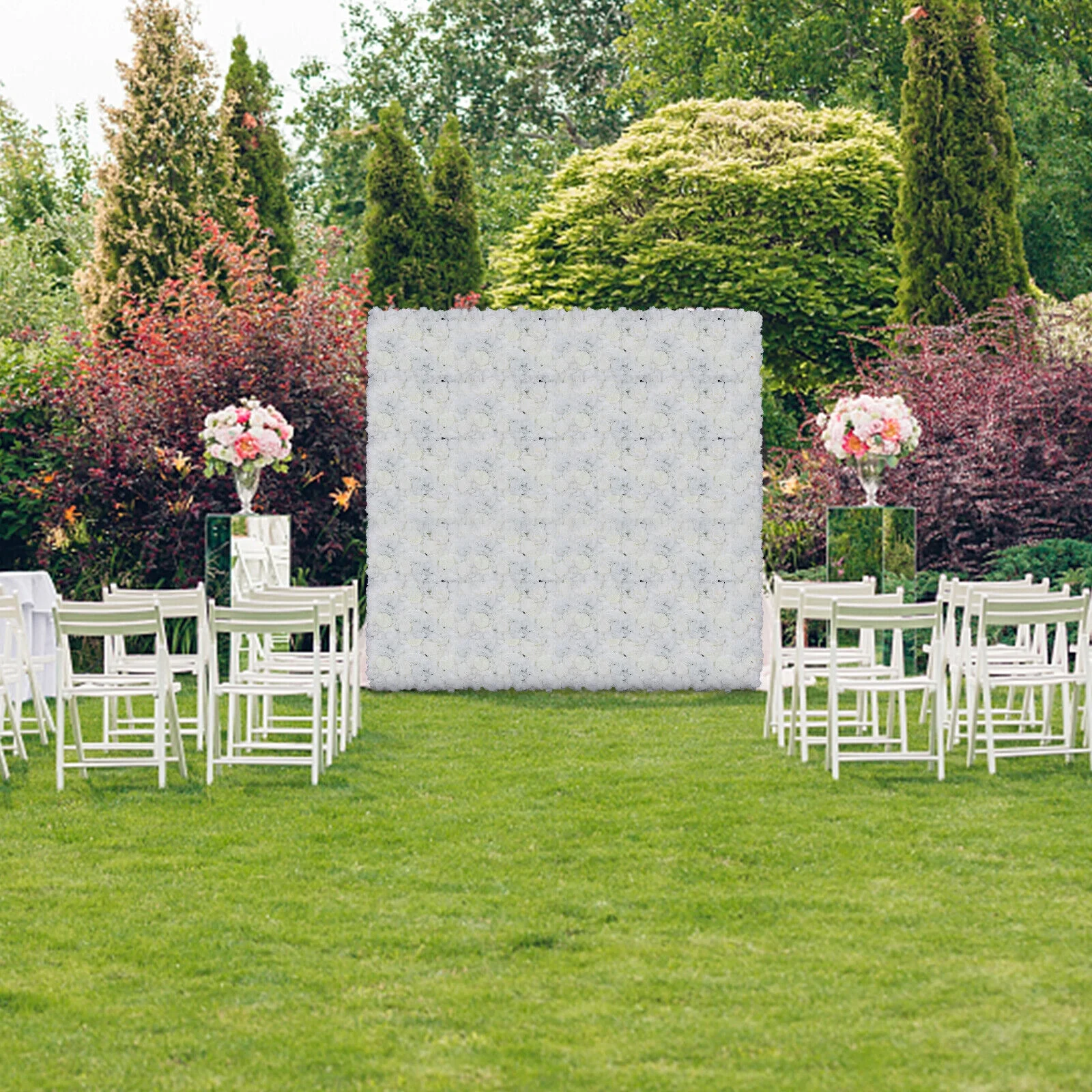 6Pcs Silk Artificial Flower Wall Panel Wedding Flower Pillar Stage Floral Decor