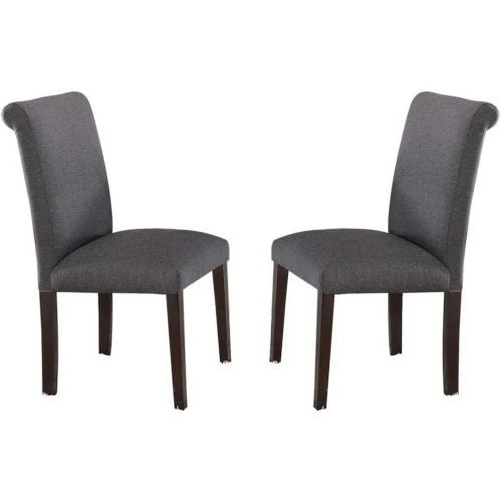JHOOTUUO Transitional Blue Grey Polyfiber Chairs Dining Seating  Dining chairs Plywood Birch Dining Room