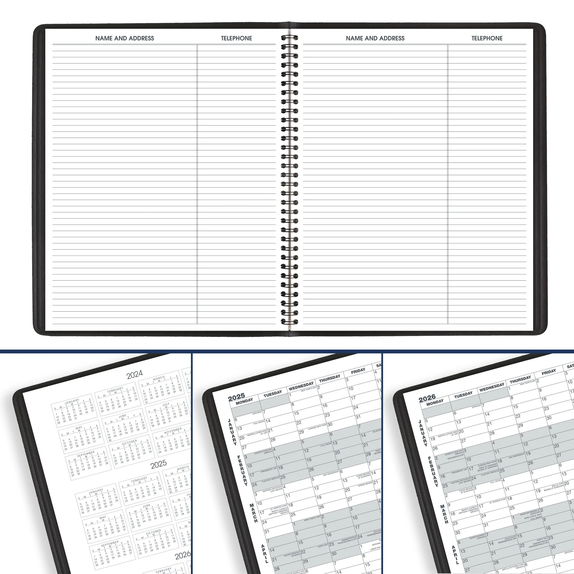AT-A-GLANCE 2025 Monthly Planner Black Large 9 x 11 - Monthly Planners