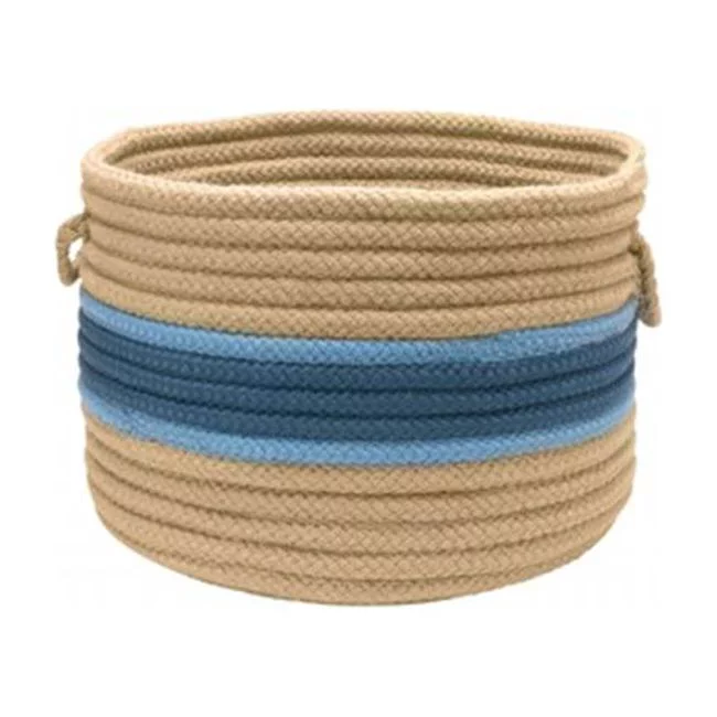 Garden Banded - Jasmine/BlueIce 14in.x10in. Round Utility Basket