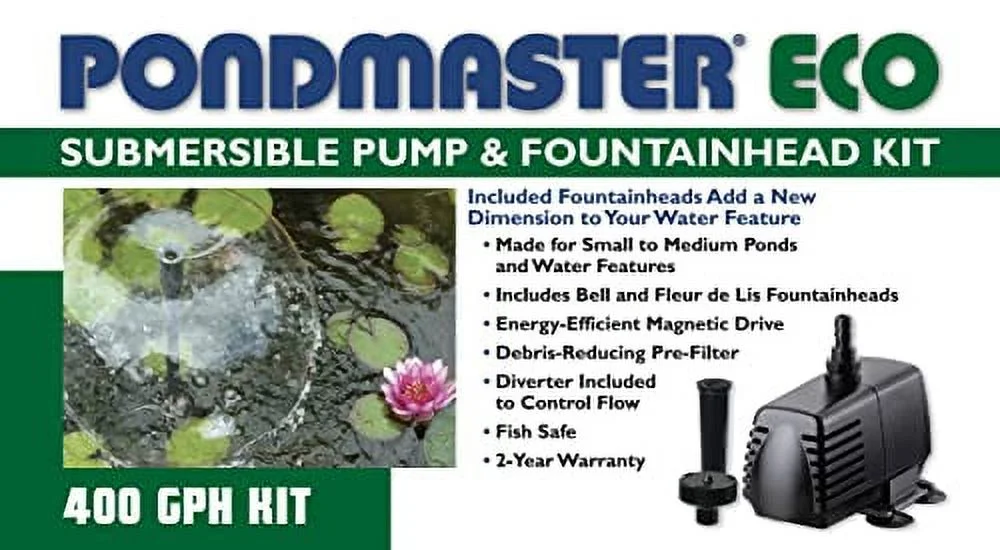 Inc, Pondmaster Eco 400 GPH Water Gardens Pump/Fountain Head Kit, 82425