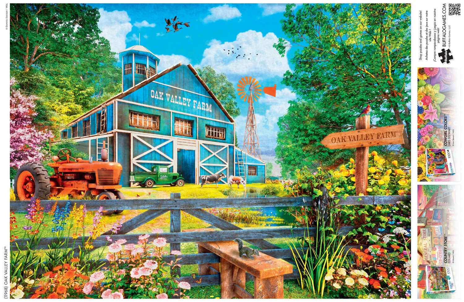 Buffalo Games 1000-Piece Country Life Oak Valley Farm Interlocking Jigsaw Puzzle