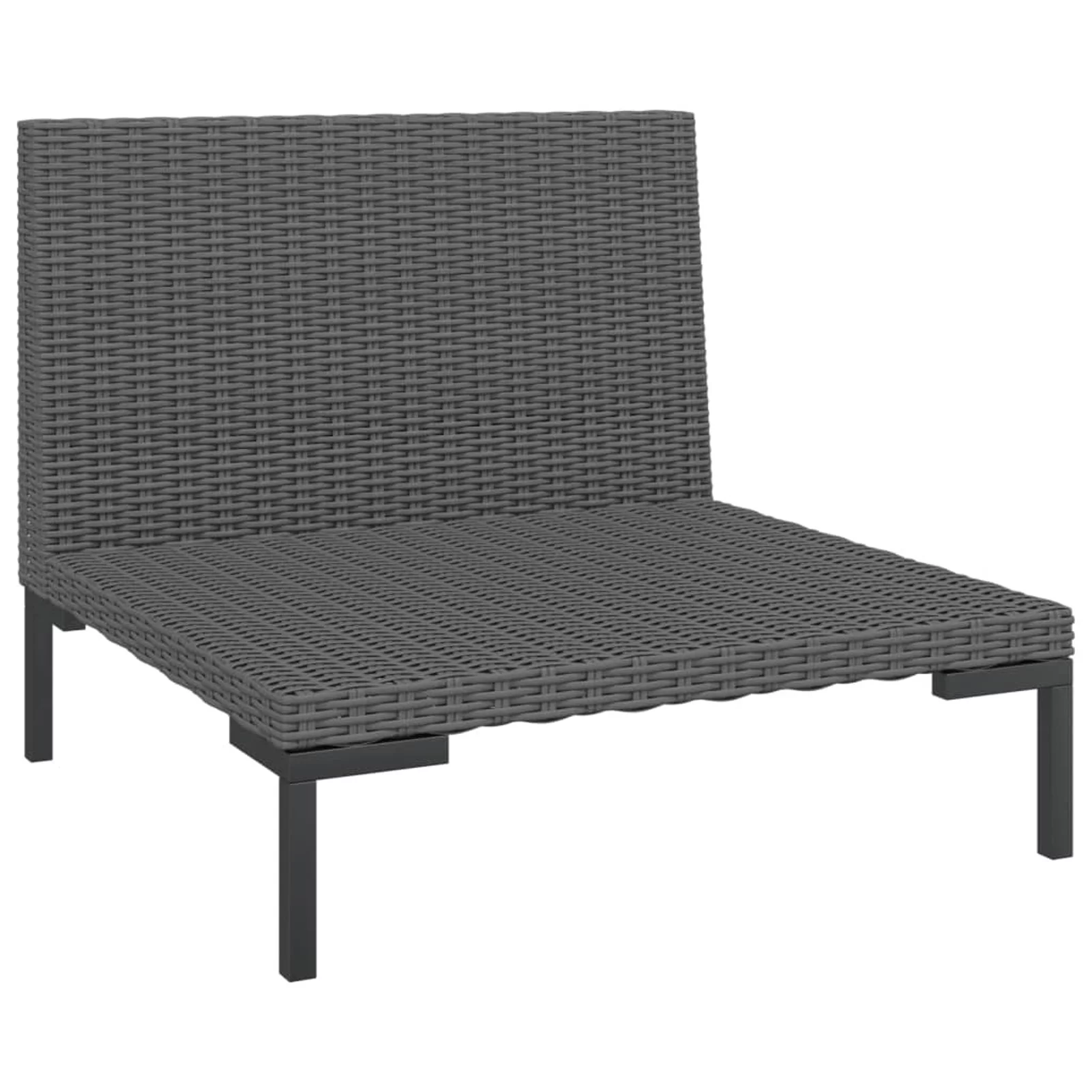 Walmeck Patio Sofa with Cushions Half Round Poly Rattan