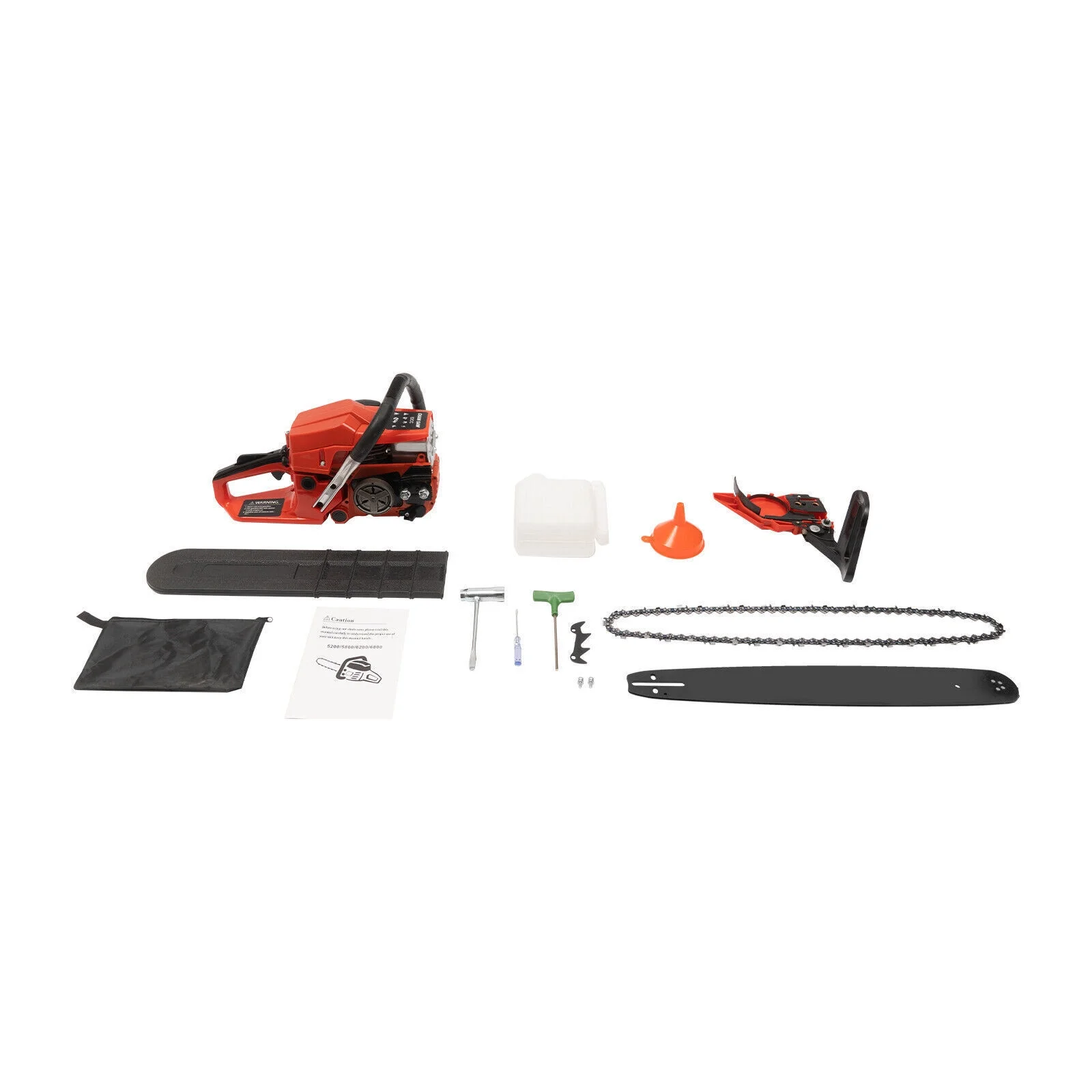 2-Stroke 2.2KW 52cc Gas Powered Chainsaw 20in Handed Petrol Gasoline Chain Saw 10500rpm, Single Cylinder, Air-Cooled