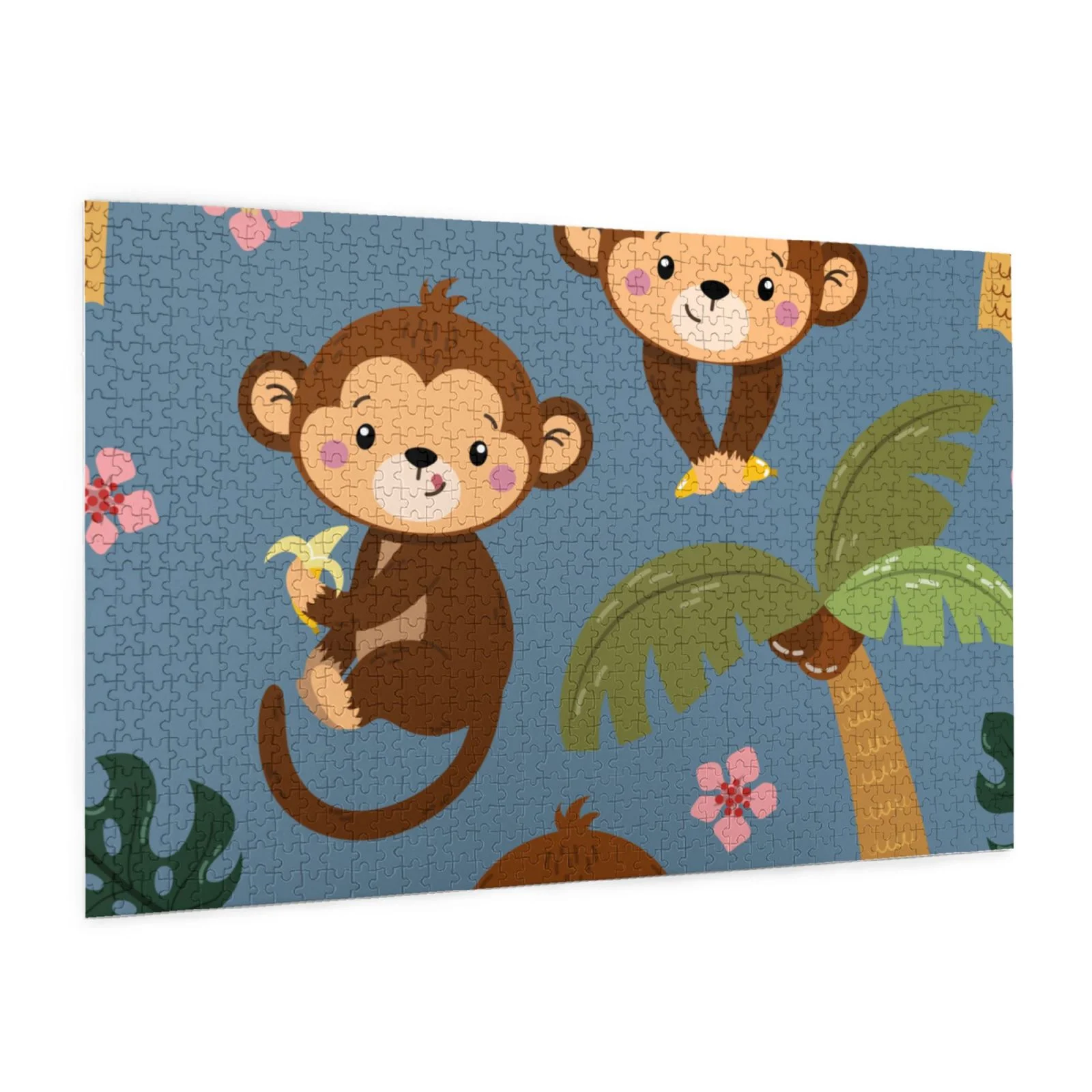 Bingfone 1000 Pieces Jigsaw Puzzles Monkeys Swinging From Palmsfor Adults And Teens And Kids Family Happy Gift Idea