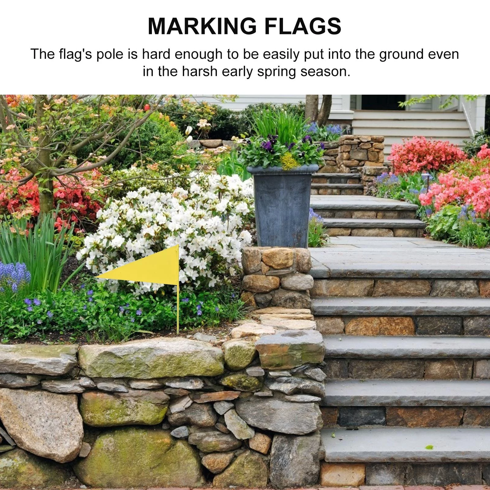Garden Mark Flag Lawn Sprinkler Irrigation Triangular Small Iron 5pcs Post Yard Flags Water Graffiti