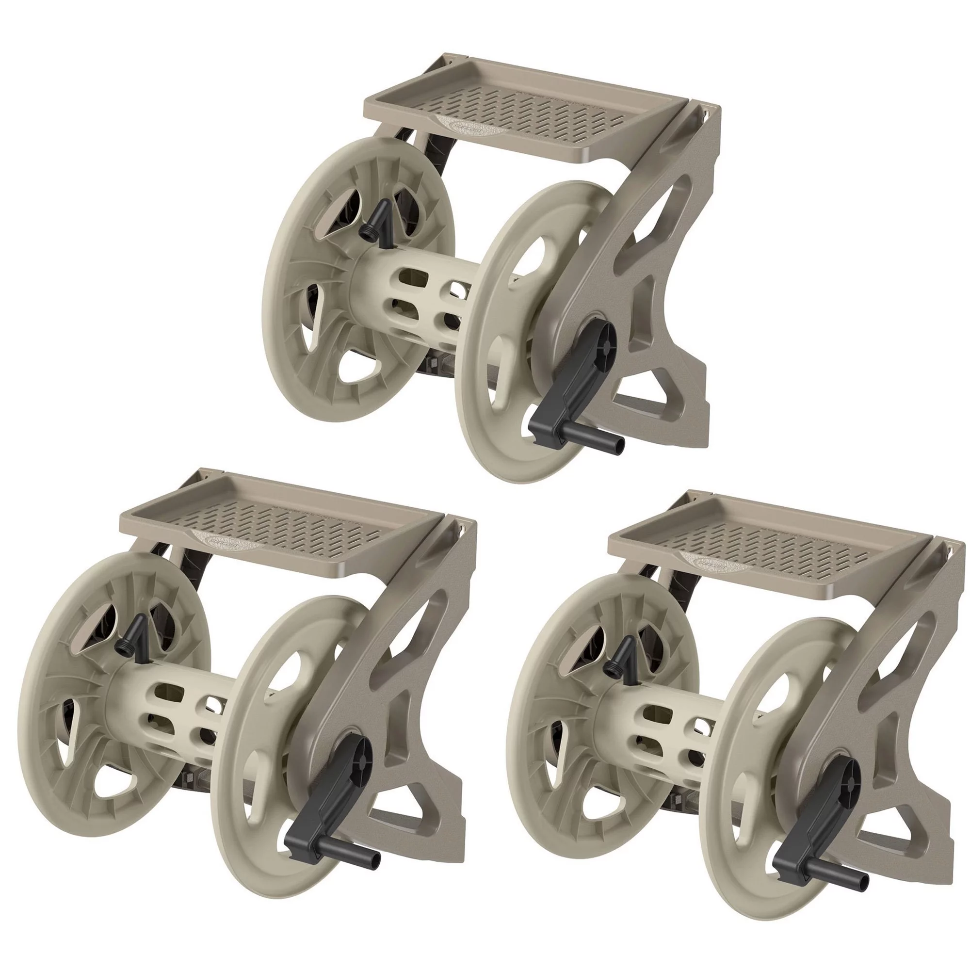 Suncast Handler 200ft. Plastic Wall-Mounted Garden Hose Reel (3 Pack)