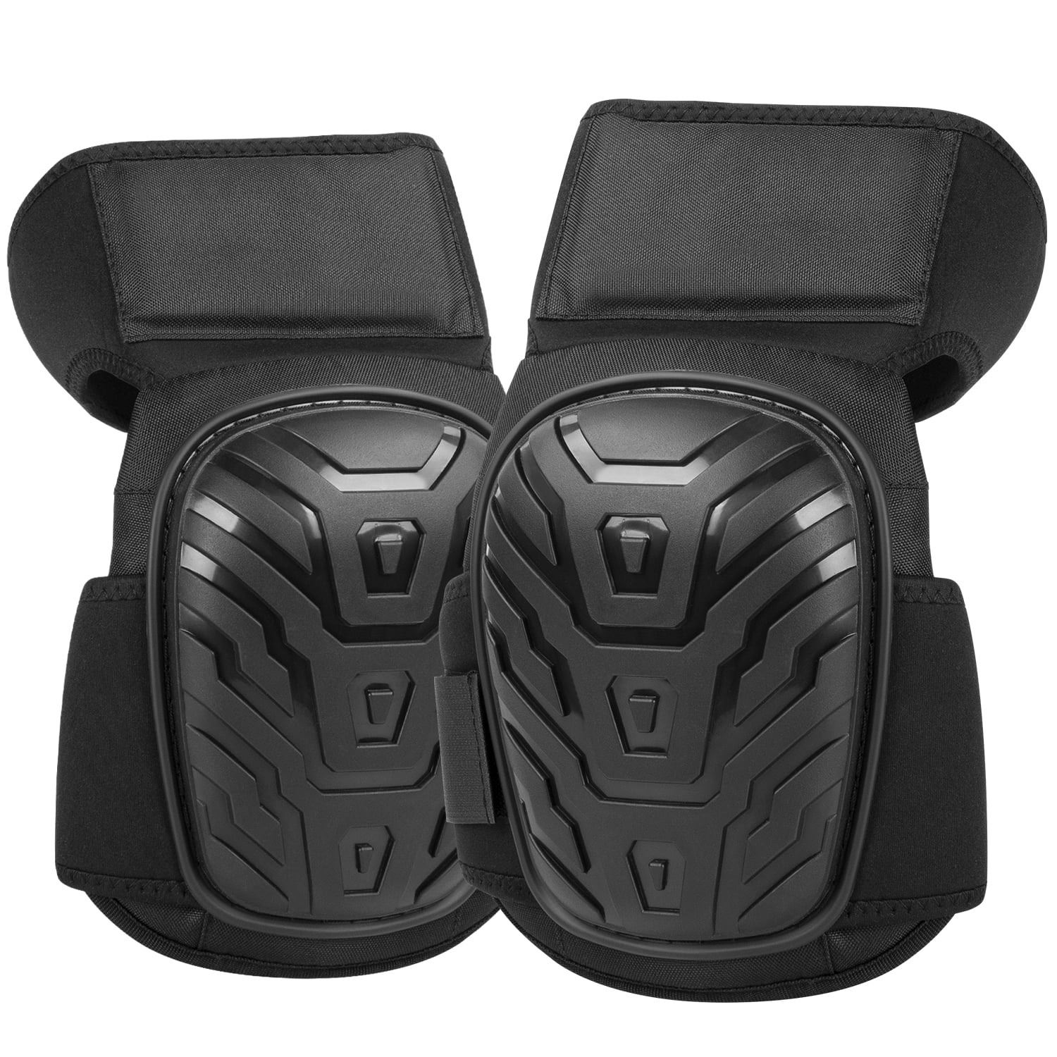 1 Pair Construction Knee Pads for Men/Women, Ankle Support Knee Pads Tools, Heavy Duty Anti-Slip Cap, Adjustable Straps, Thick Gel & Foam Cushion Knee Pads for Cleaning Flooring and Garden, Black