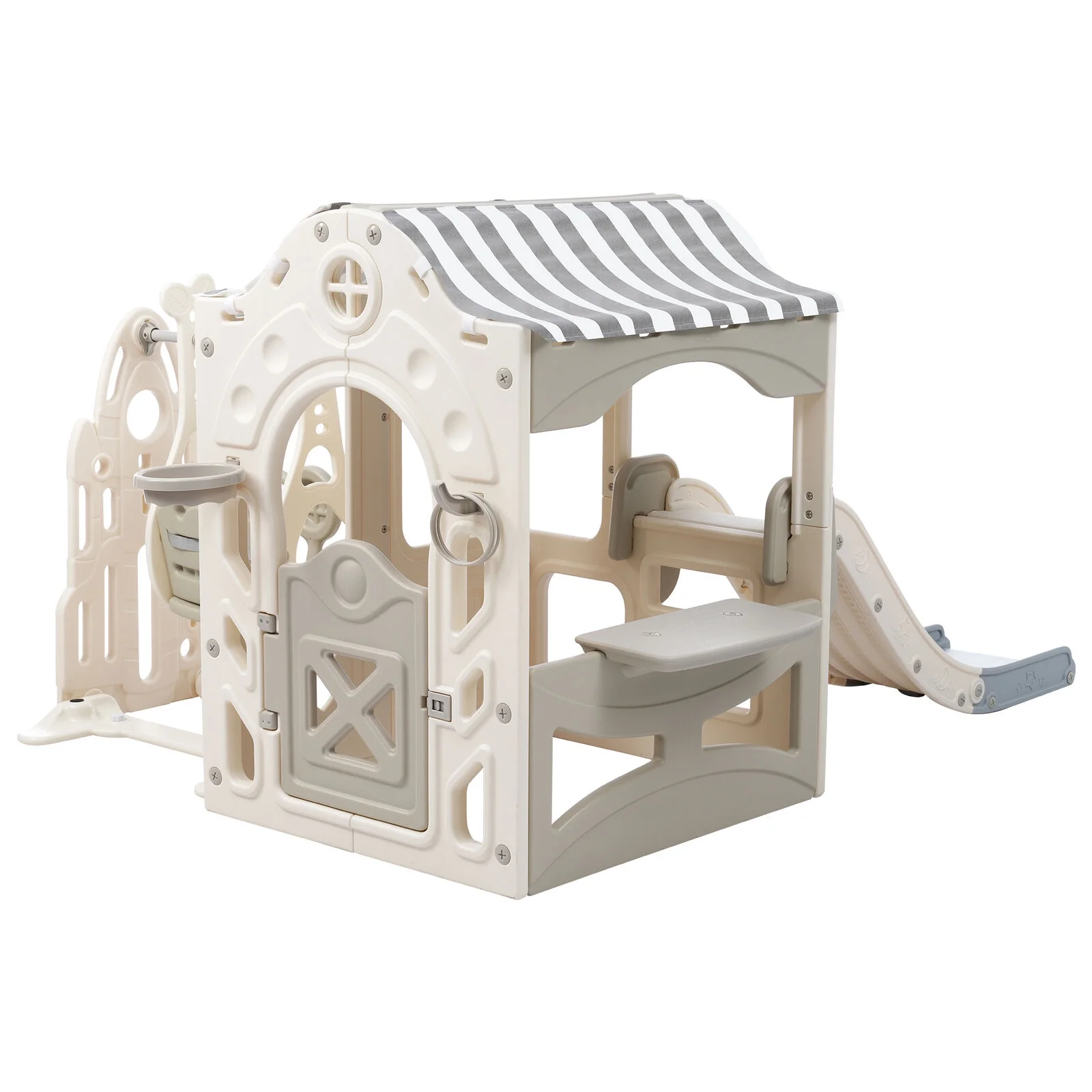 6 in 1 Toddler Slide Swin Sets,Kid Playground Climber Slide Playset,Freest Slide