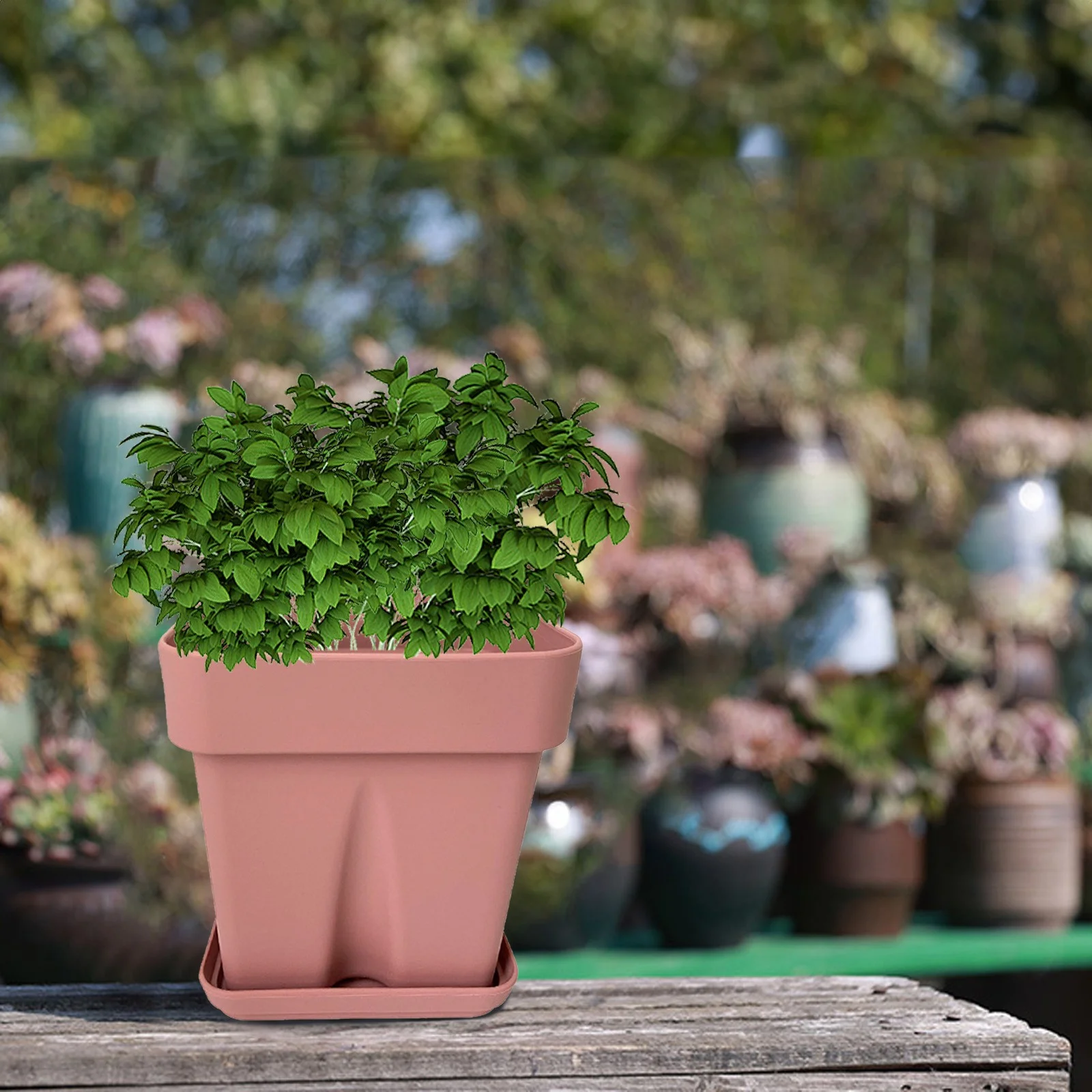 Thickened Anti Fall Silicone Planter Simple Square Home Office Decoration Succulent Pot Garden Pot Mover Flower Baskets for Porch Flowerpots with Dish Potted Meat Twinkies Mini Flower Potted Meat Bulk