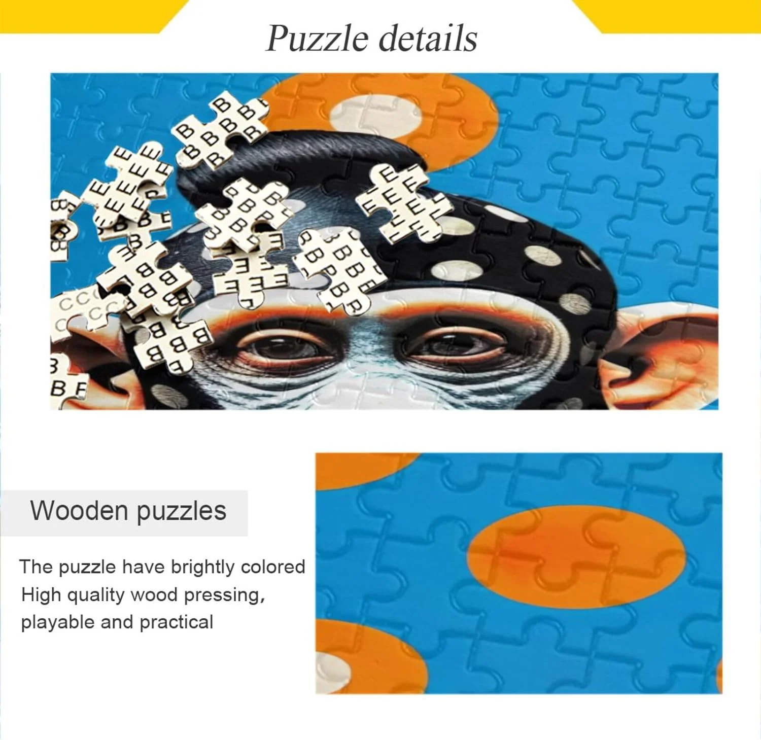 SKYSONIC Dumb and Cute Monkey Jigsaw Puzzles for Adults or Kids 1000 Piece,Decompression Fun Family Puzzles Game for Christmas Holiday Toy Gift549