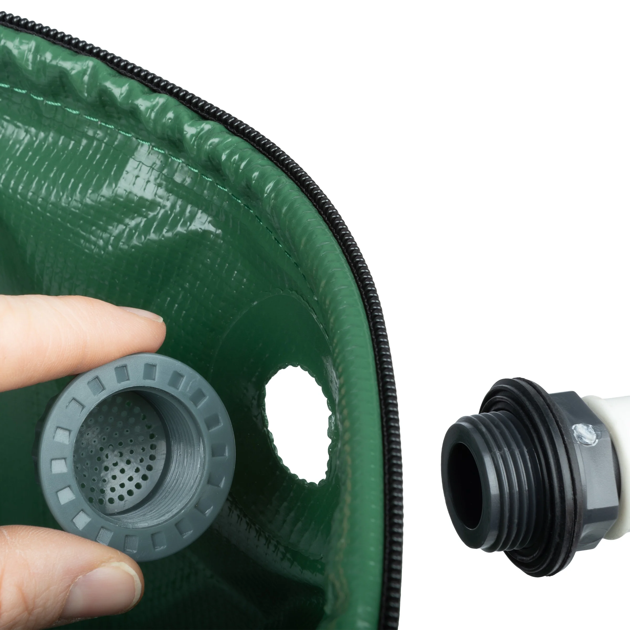 Pure Garden 26.4-Gallon/100-Liter Collapsible PVC Rain Barrel with Water Spigot, Green