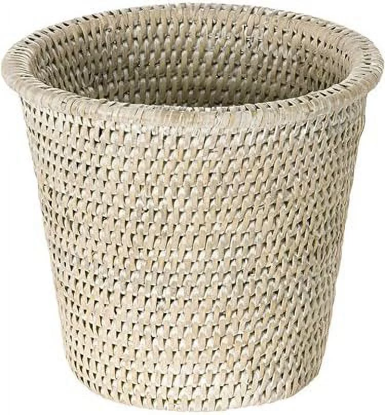 1080026 La Jolla Rattan Planter, Small, White Wash