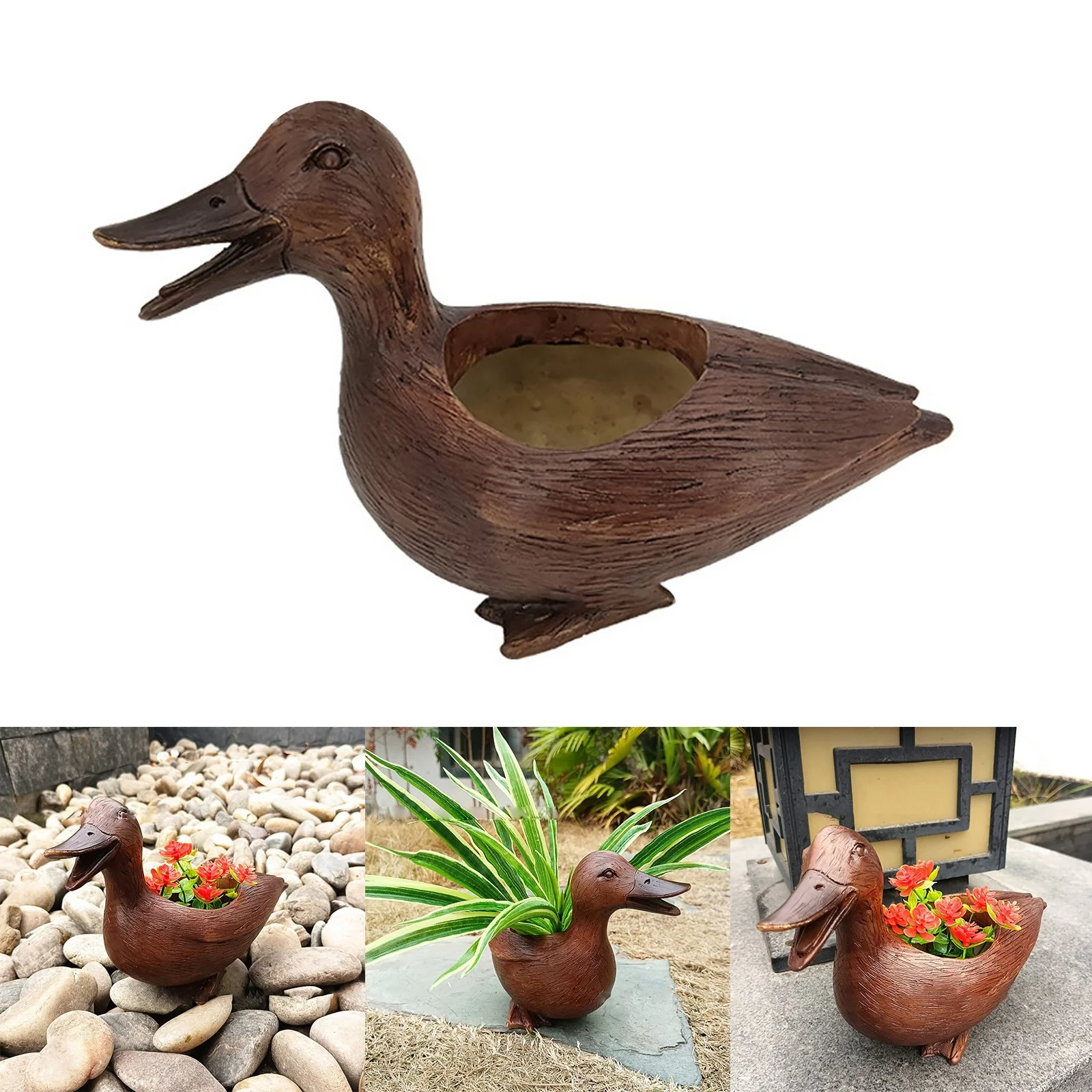 SIfdSeng Shaped Flower Pot Office Desk Small Flower Pot Container Animal Flower Pot Garden Decoration Resin Flower Pot Our First Fathers Day Dad and Baby Father Day Gifts from Daughter In Law