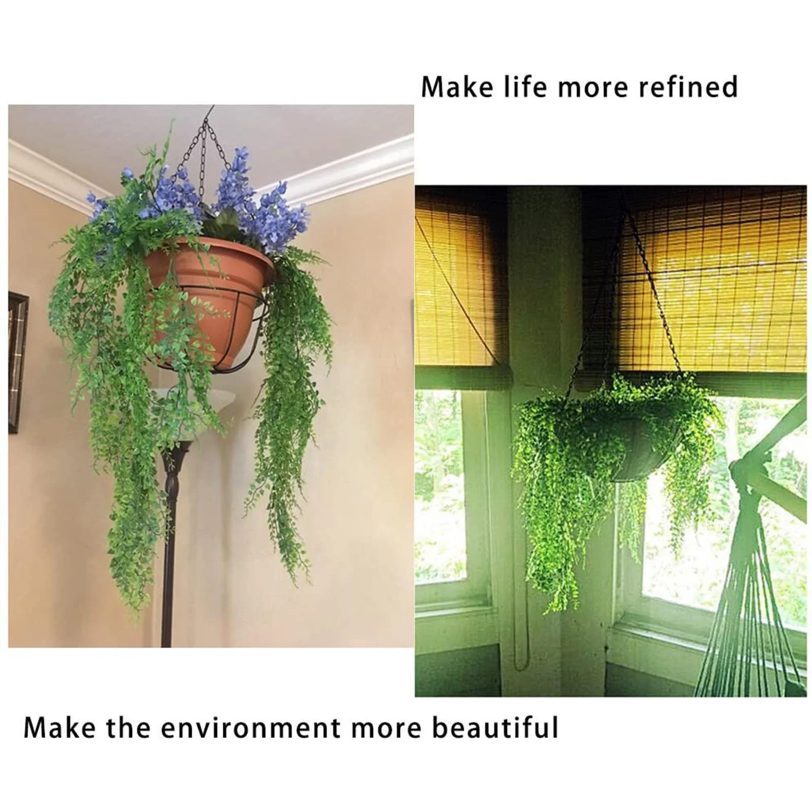 Bnnlsa Artificial Flowers Hanging 2 Vine Pcs Hanging Bracket Artificial Flower Garland Trailing Artificial Flowers