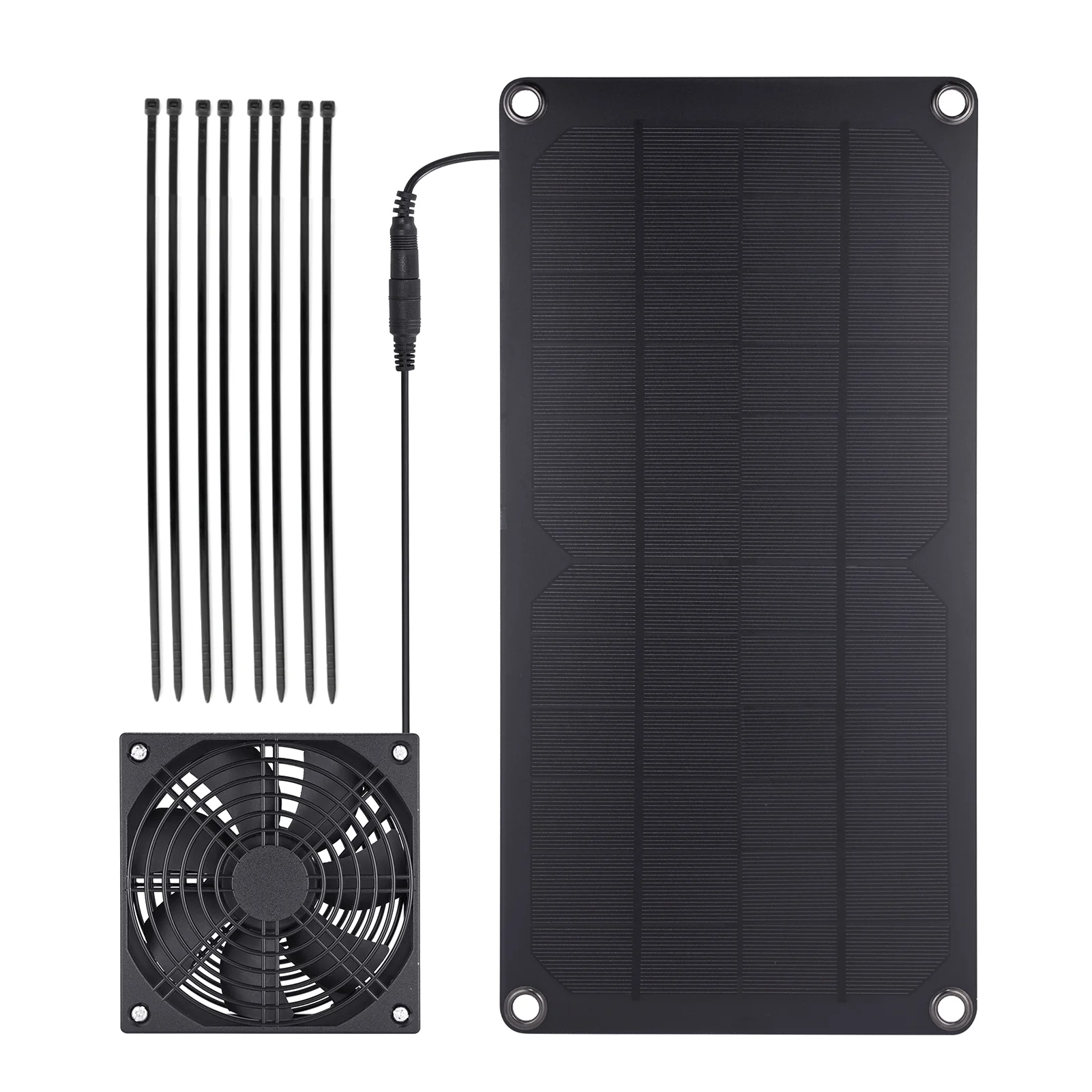 Aumotop Single Fan Solar Panel Kit 10W Weatherproof for  Houses - Greenhouses & Sheds