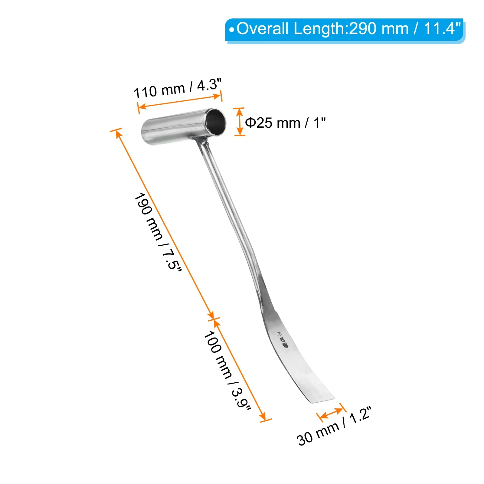 Uxcell Garden Shovel Bend Proof Hand Trowel Stainless Steel Gardening Digging Shovel Silver Tone