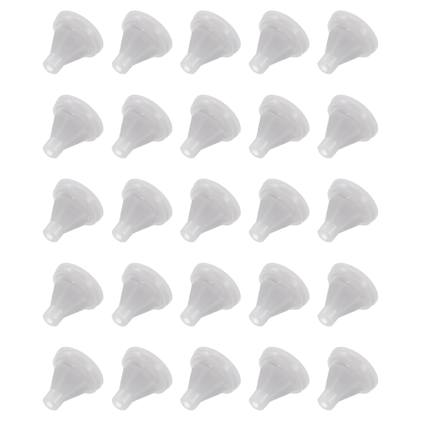 25pcs Shower Head Replacement Nozzles, Silicone Nozzle Sprinkler Spout Round Nib Fit 4mm Hole, Light Grey