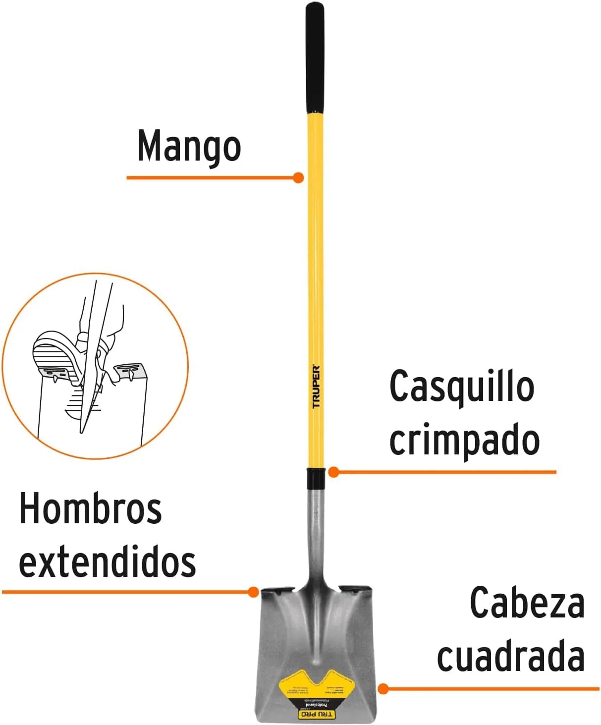 Long Handle Square Point Shovels Fiberglass 58