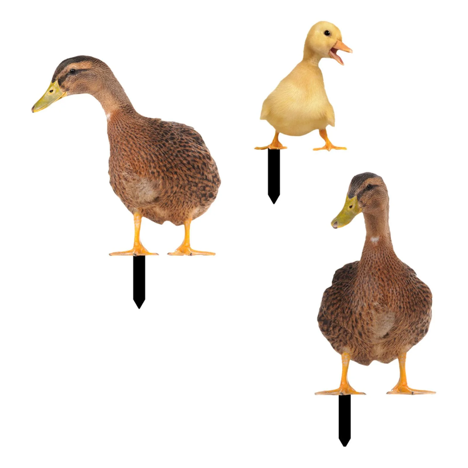 3 Pieces Acrylic Duck Statue Stakes Garden Poultry Statue Sign Yard Art Lifelike Animals Figurines Stakes for Fish Pond Pathway Front Porch