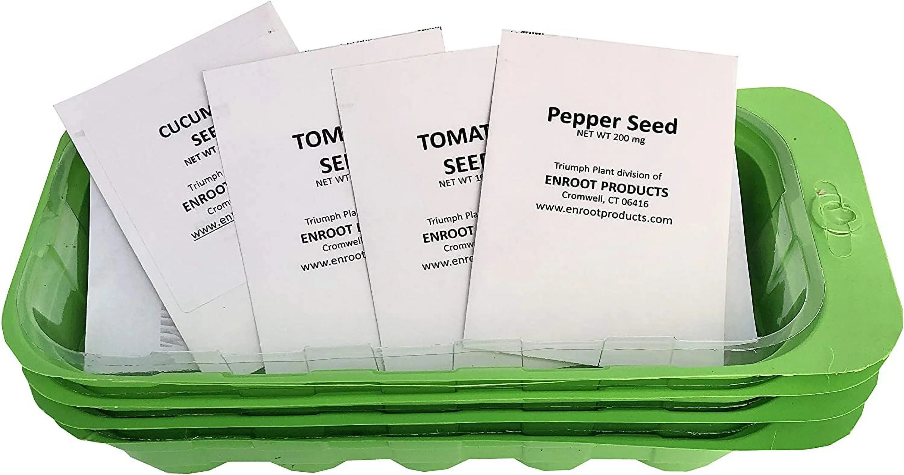 Garden Starter Kit - DIY Seedling Starter For Tomatoes, Peppers, Cucumber Planting (4 Tray)