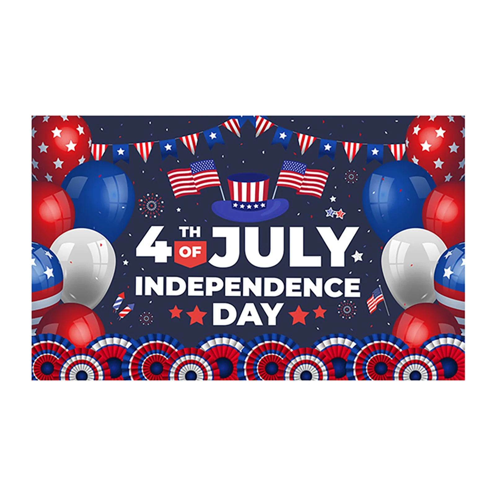 TIIFSWHS New Independence Day Banner Background Indoor and Outdoor Party Atmosphere Decoration Flower Banner Support The Flag Triangular Flags Bunting Bag for Car Seat Memorial Da