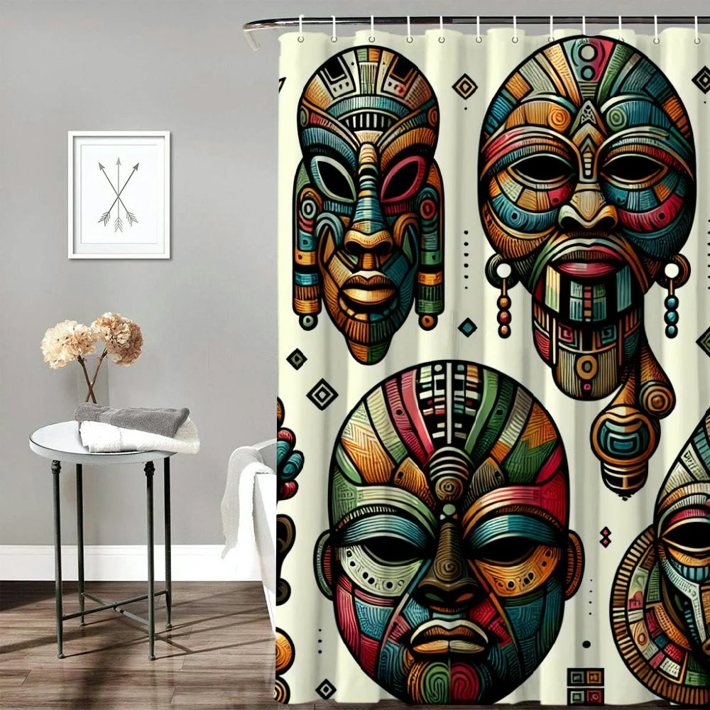 Lzatpd Shower Curtain, Designs Aborigine Art Patterns Cultural Print, Cloth Fabric Bathroom Decor Set with Hooks, Plum Orange