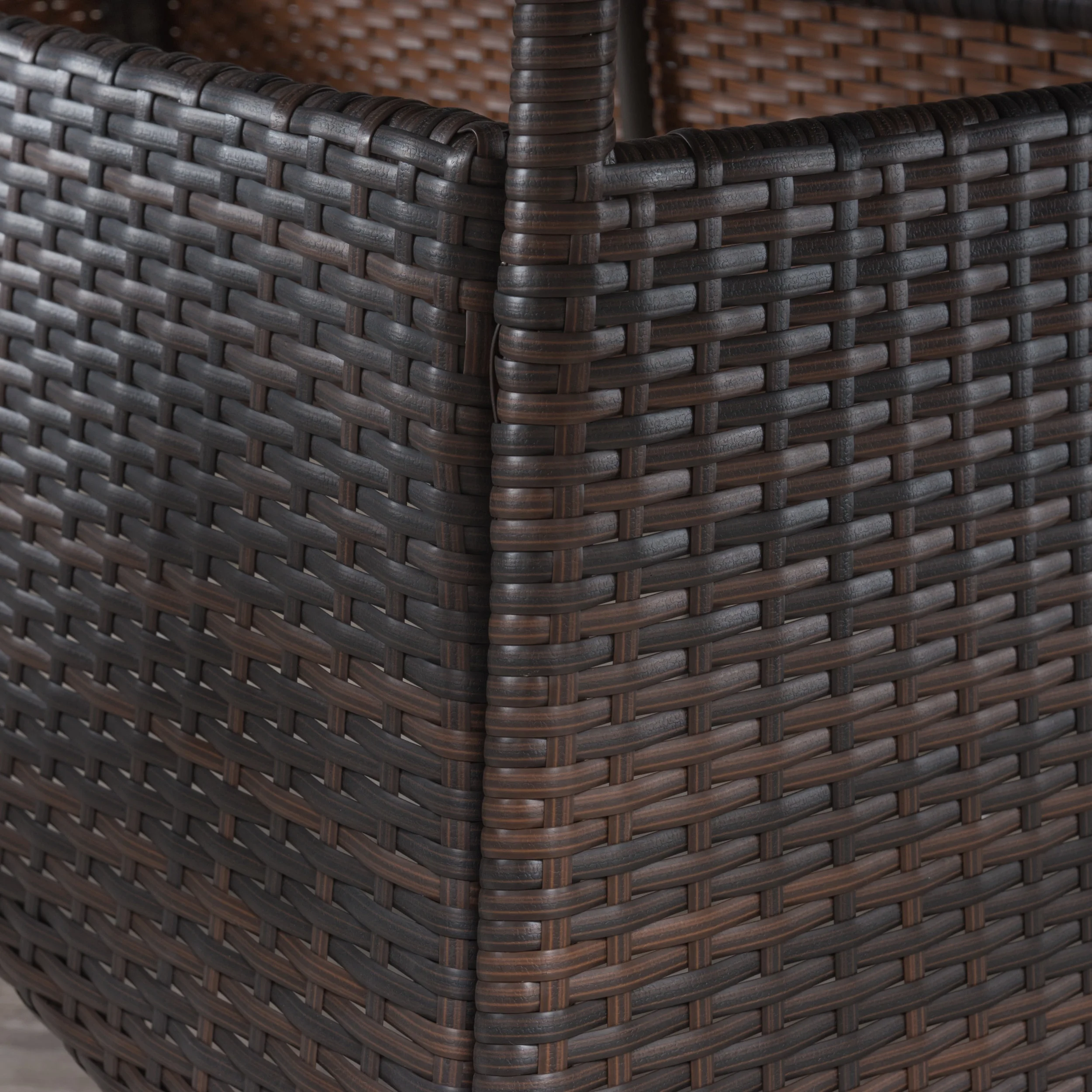 Cisneros 7 Piece Oblong Wicker Dining Set, Multibrown