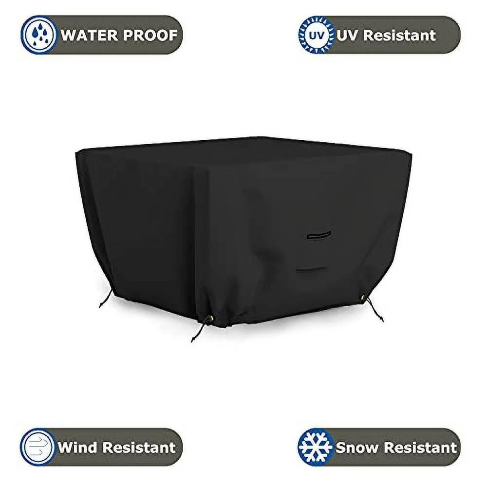 Covers & all Outdoor Square Fire Pit Cover, 12 Oz Waterproof, UV & Weather Resistant for Patio Lawn Garden Backyard Outside, with Drawstrings (36