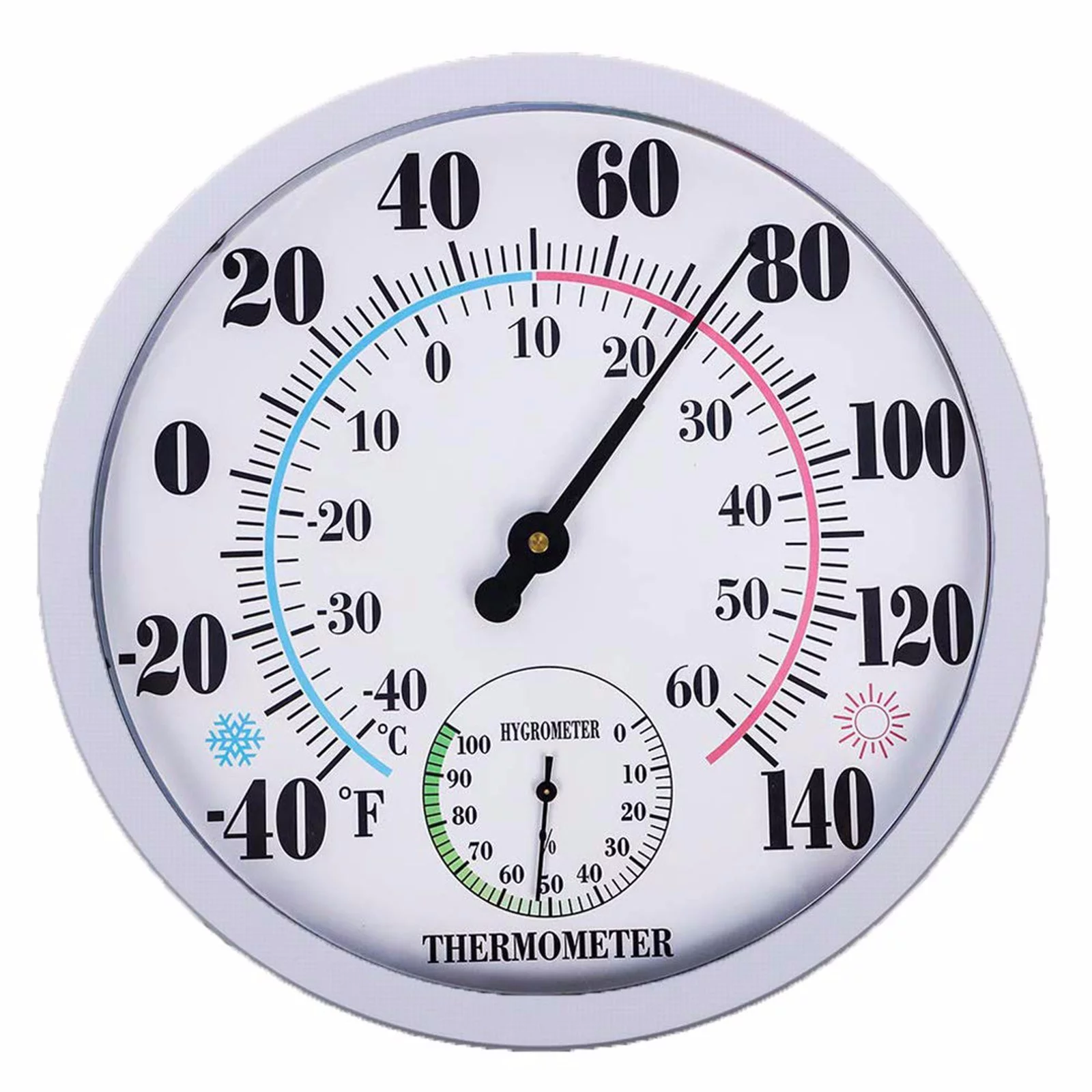 Indoor Outdoor Thermometer Large Wall Thermometer-Hygrometer Waterproof Does not