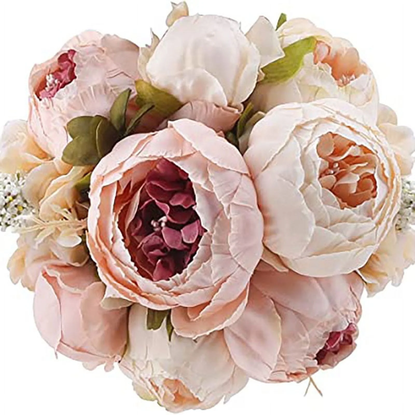 Nvzi -b Fake Flowers Vintage Artificial Peonies Silk Flowers Wedding Home Decor, 1-Pack (Light Pink)
