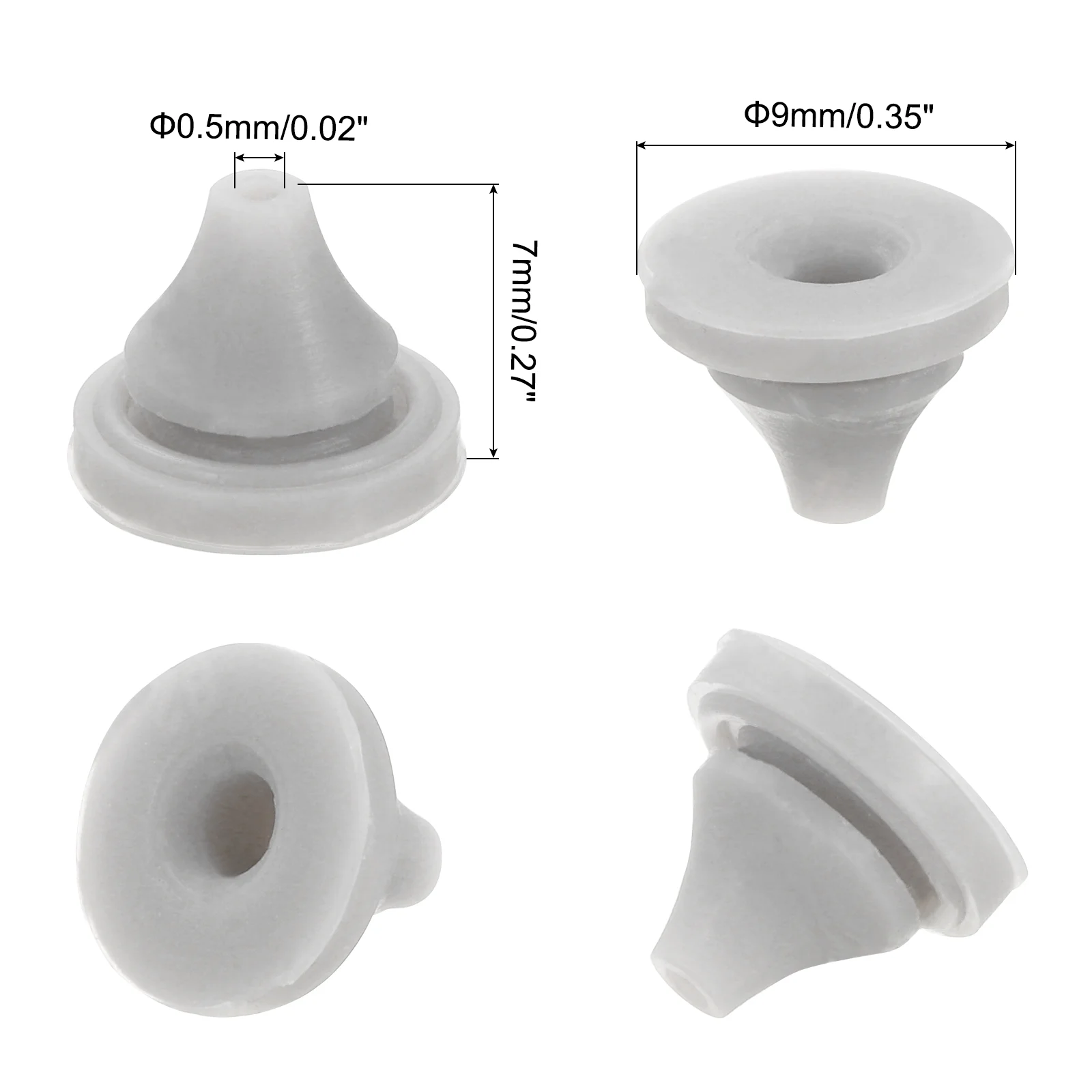 25pcs Shower Head Replacement Nozzles, Silicone Nozzle Sprinkler Spout Round Nib Fit 5mm Hole, Light Grey