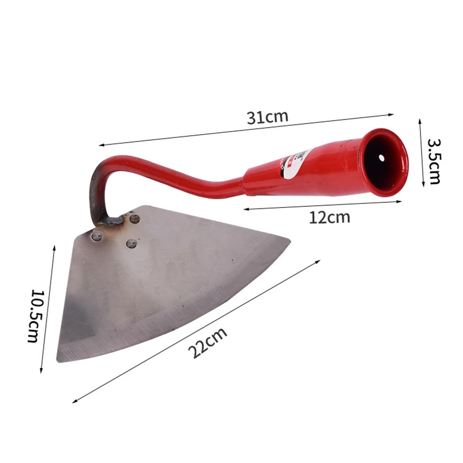 Hoe Garden Tool Gardening Hand Tool Garden Hoe Steel Durable for Weeding Loose Triangle Red
