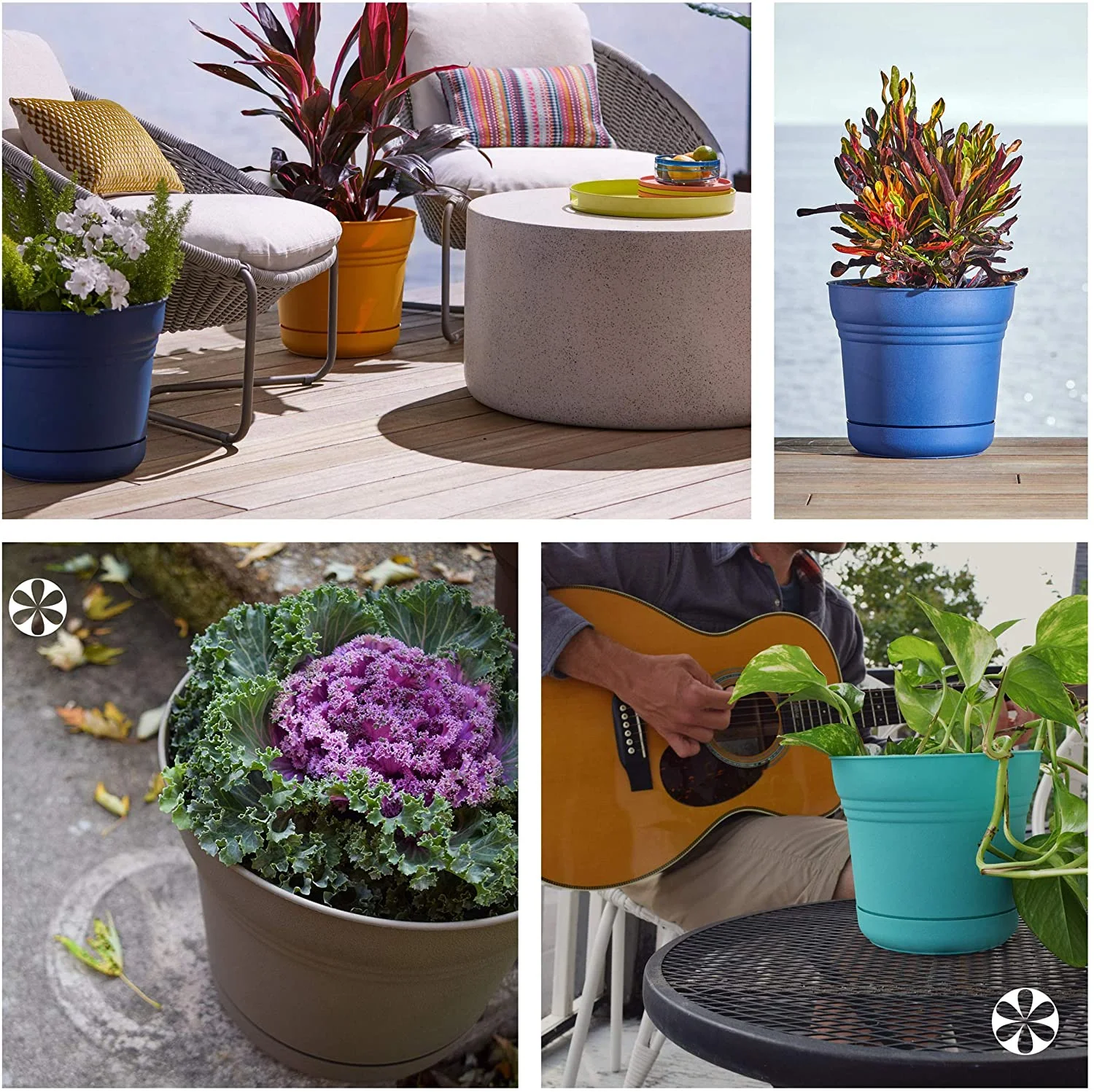 Bloem (#SP0745) Saturn Collection Planter with Saucer, Chocolate -7