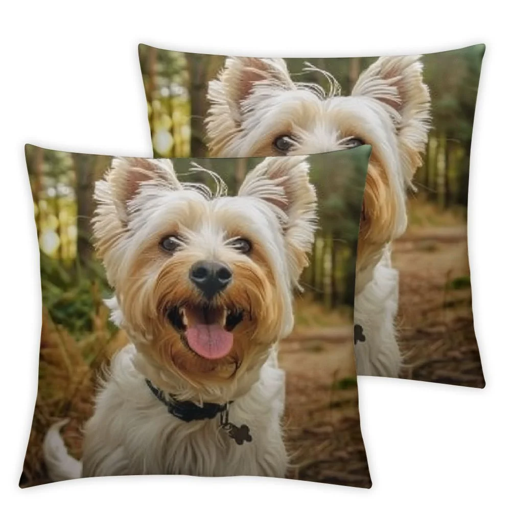 Cute West Highland White Terrier Dog Throw Pillow Cover Dog Animal Art Decor Pillow Case for Couch Bed Sofa Dog Lover Gift Inch Canvas Double Side,