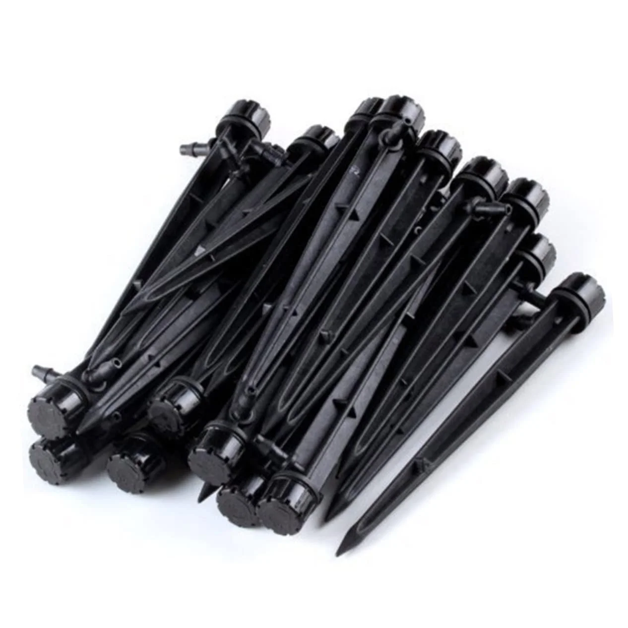 50pcs Water Irrigation Drippers Water Drippers Irrigation System for Flower Bed Launcher Suite Black Adjustable Irrigation Dripper 360 Degree Emitter Water Drip