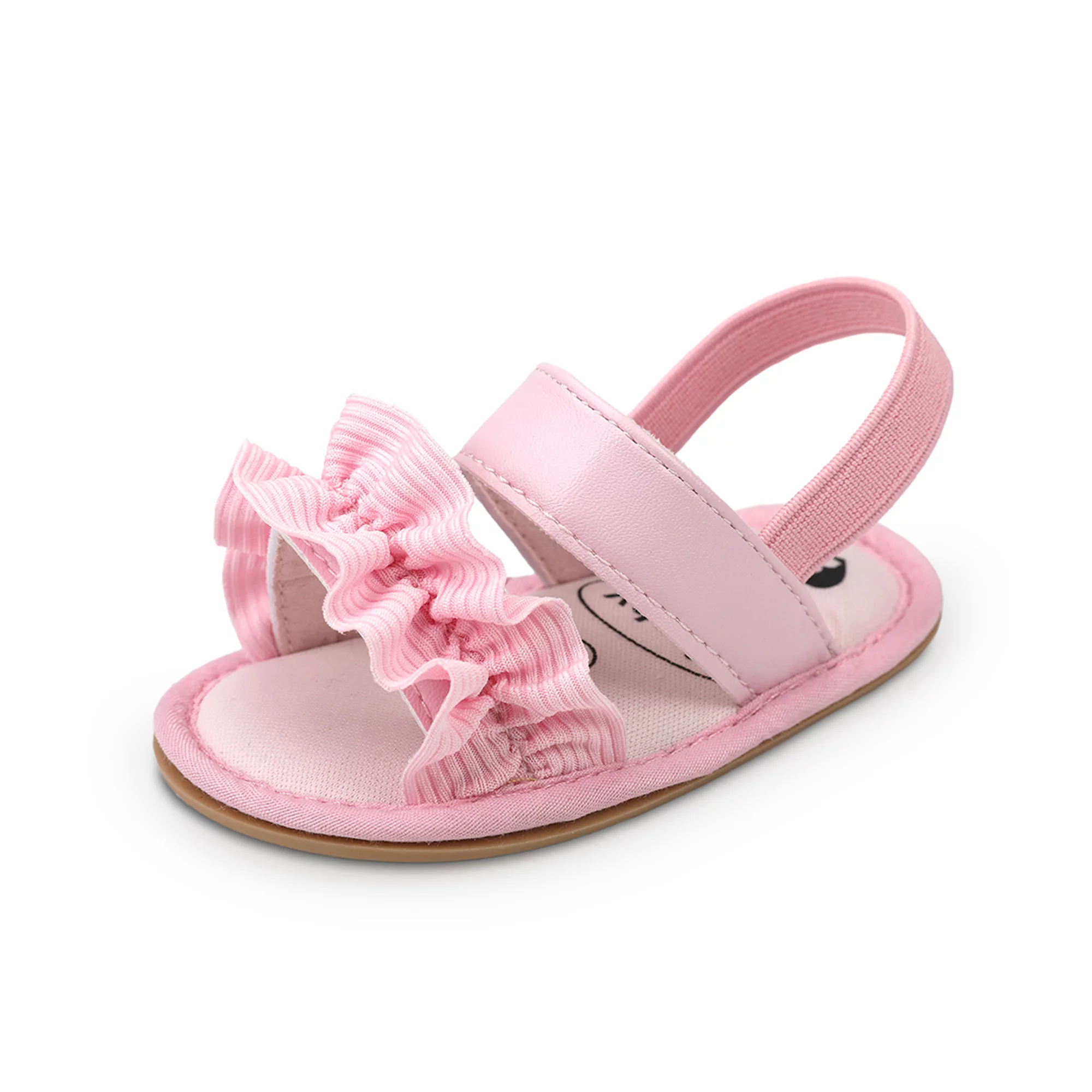Baby Girls Summer Sandals, Ruffle Princess Flat Shoes Open Toe Infant First Walker Shoes