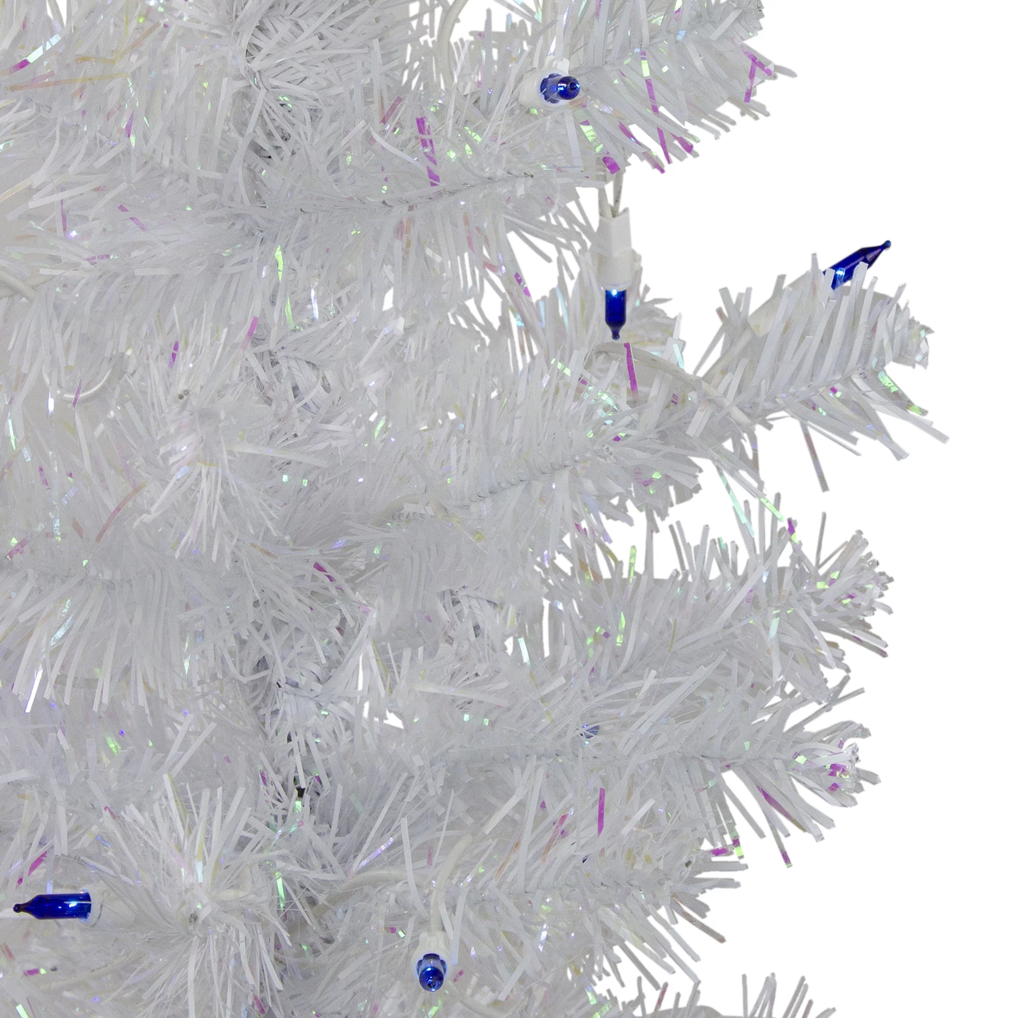 Northlight 3' Pre-Lit White Medium Pine Artificial Christmas Tree - Blue Lights