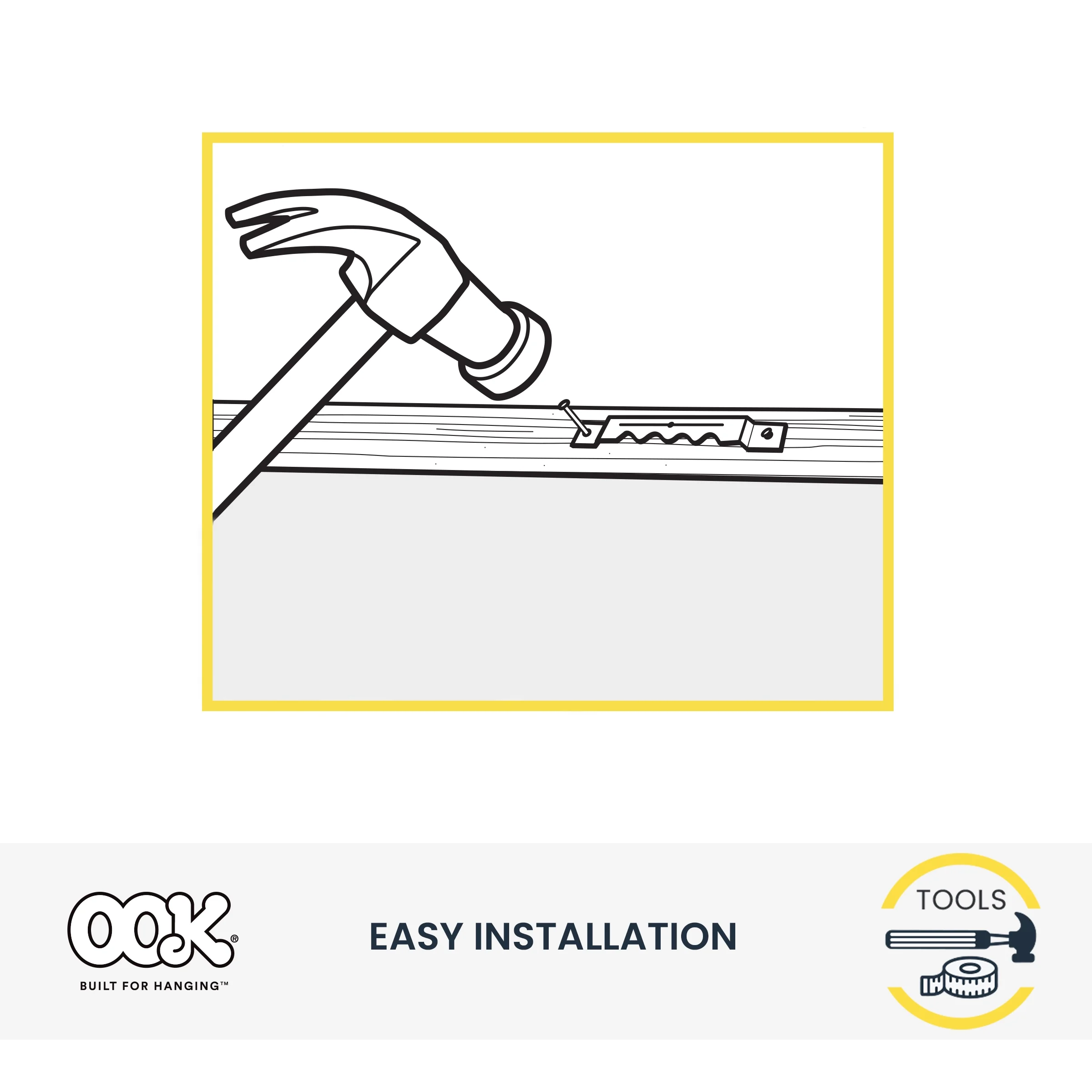 OOK Small Sawtooh Hangers, Steel, Silver Finish, 3 Pieces