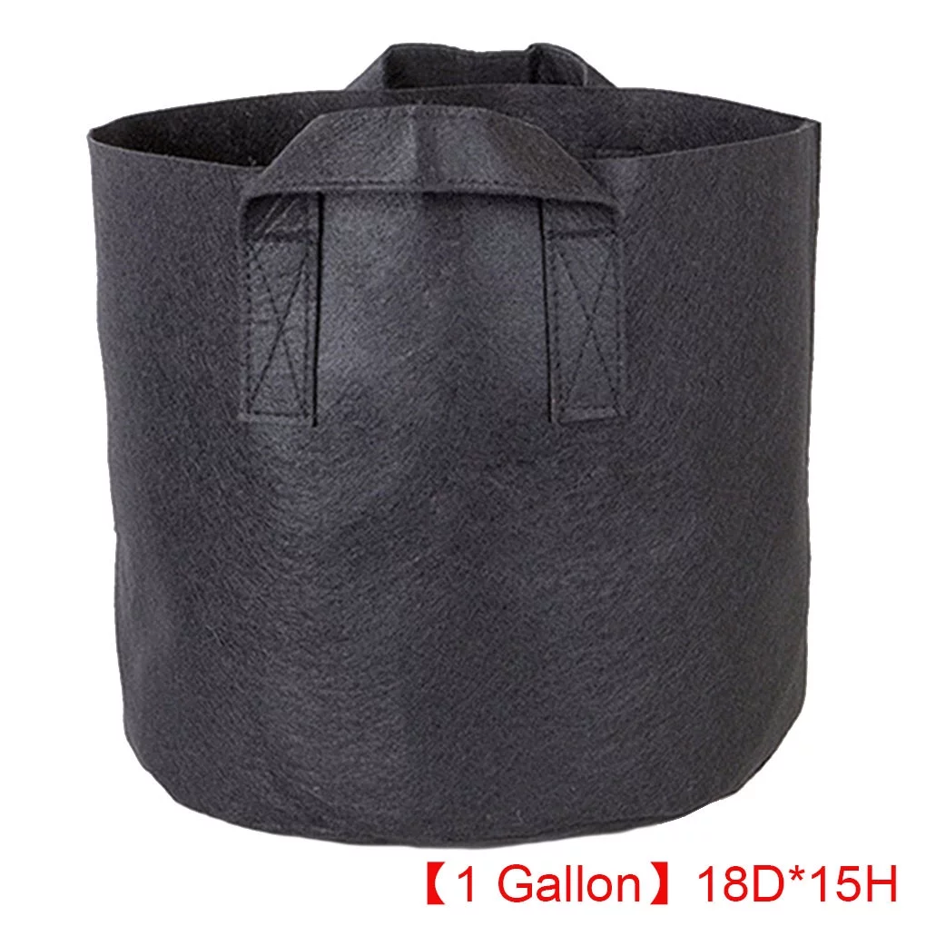 Outdoor Round Flower Planting Bag Green Rim Plant Growth Pouch PP Nonwoven Vegetable Growing Pot 1-34 Gallons