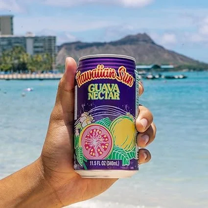 Hawaiian Sun Drinks - Guava Nectar (11.5floz x 12 cans) - Tropical Refreshing Juice