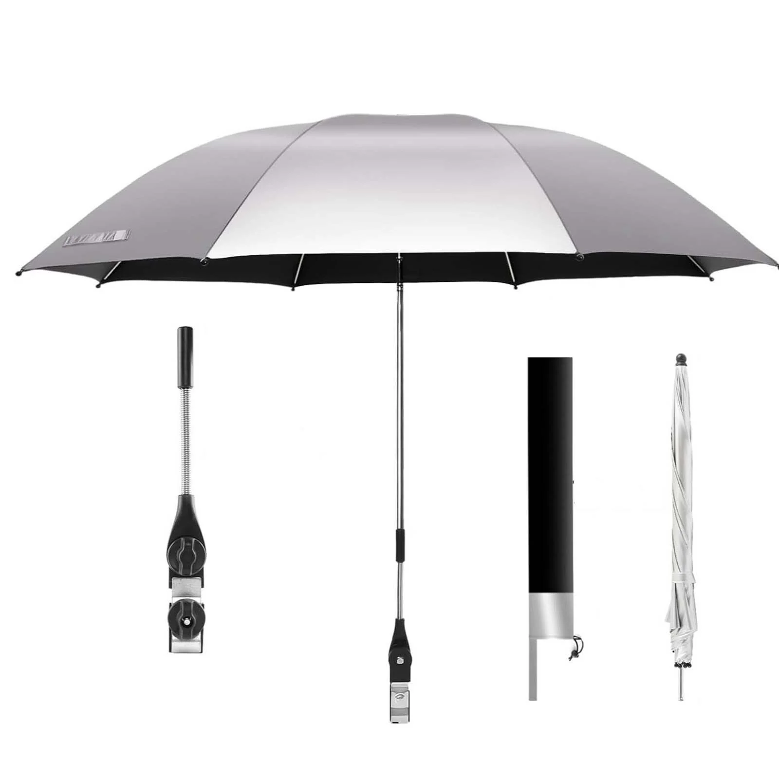 BOLUOYI Portable Camping Beach Chair Parasol Detachable Parasol Kit With Folding Chair Clamp Fishing Chair Outdoor Sun Umbrella